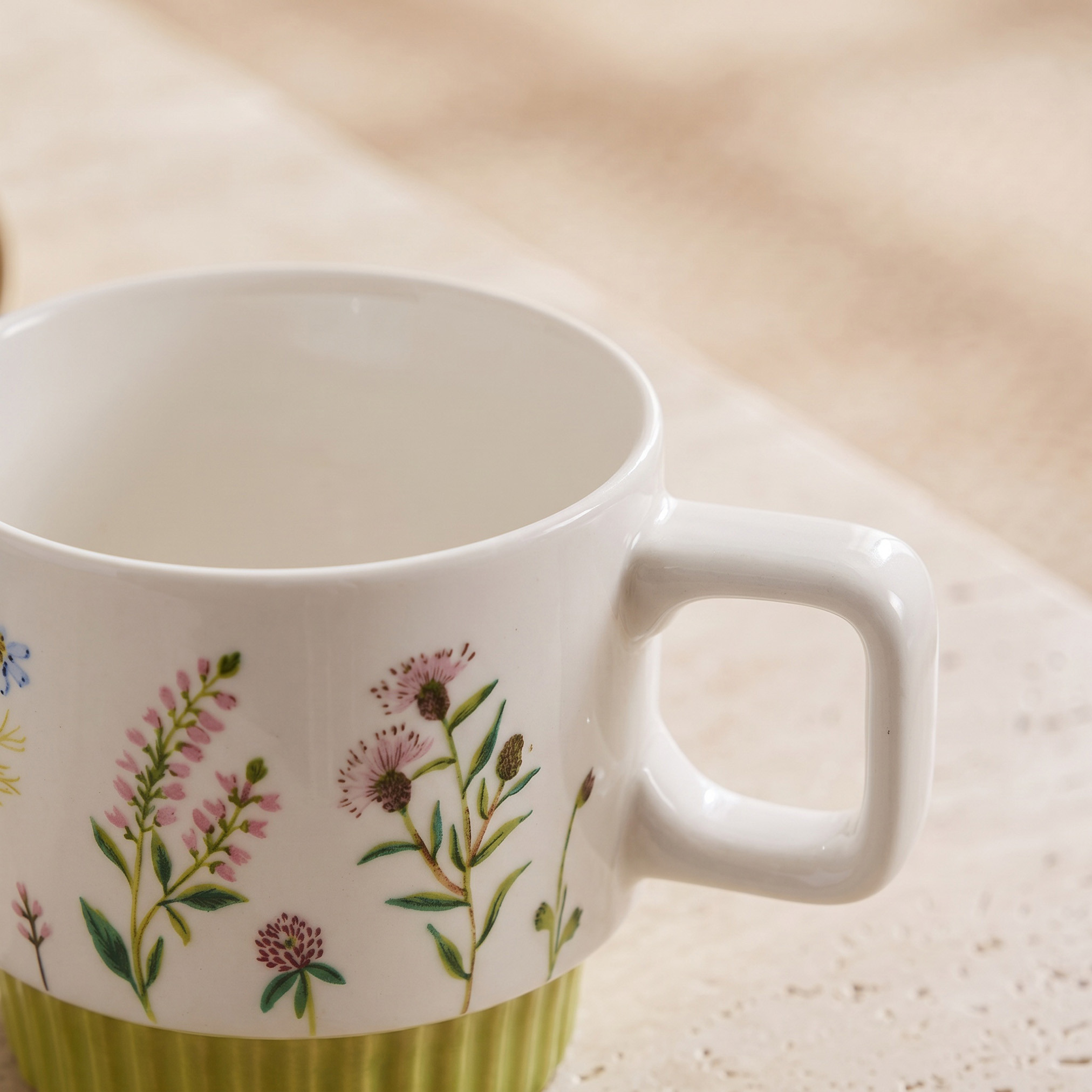Floral Decal New Bone China Mug - 350 ml-household-dining-teaandcoffee-mugsandcups-image-3