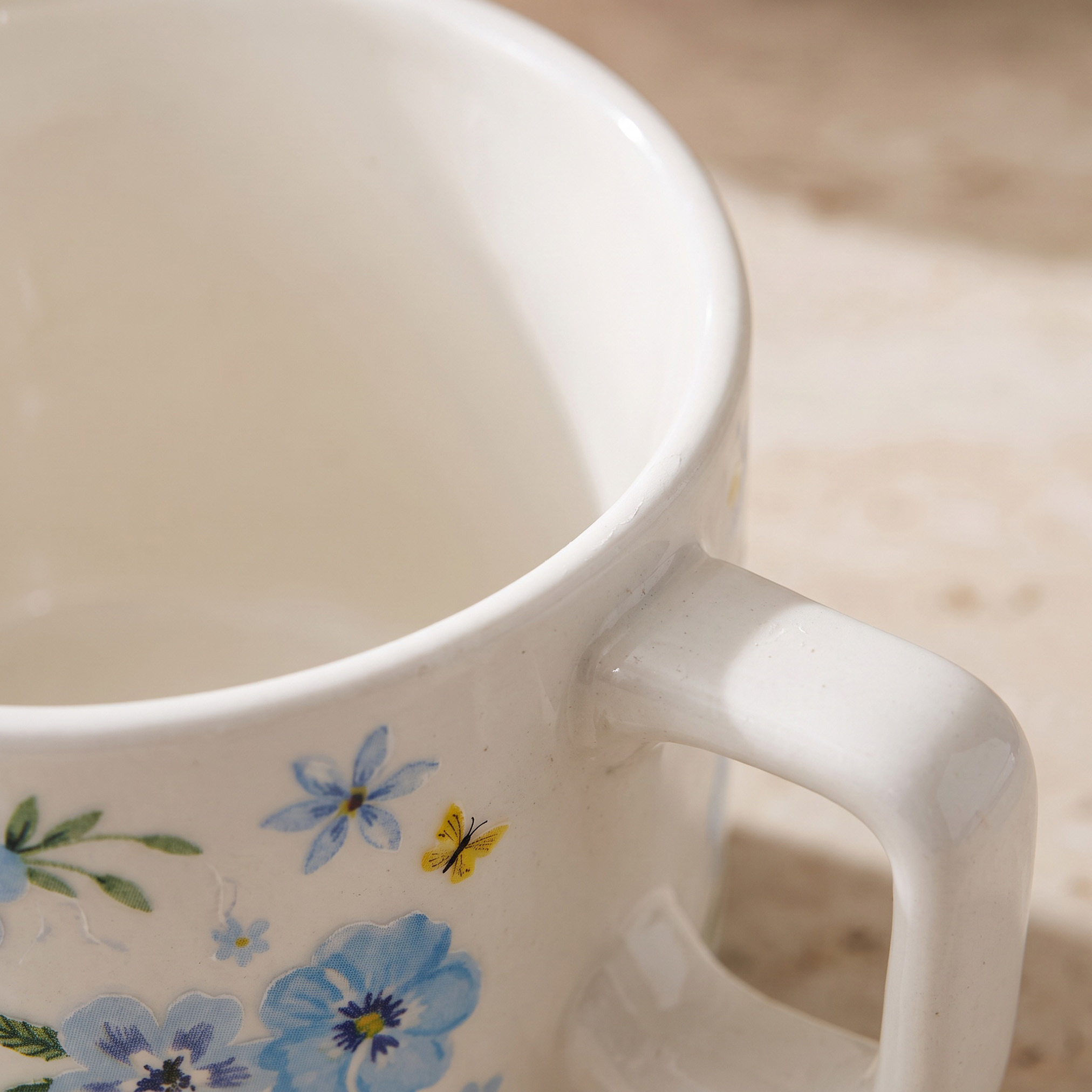Floral Decal New Bone China Mug - 350 ml-household-dining-teaandcoffee-mugsandcups-image-3