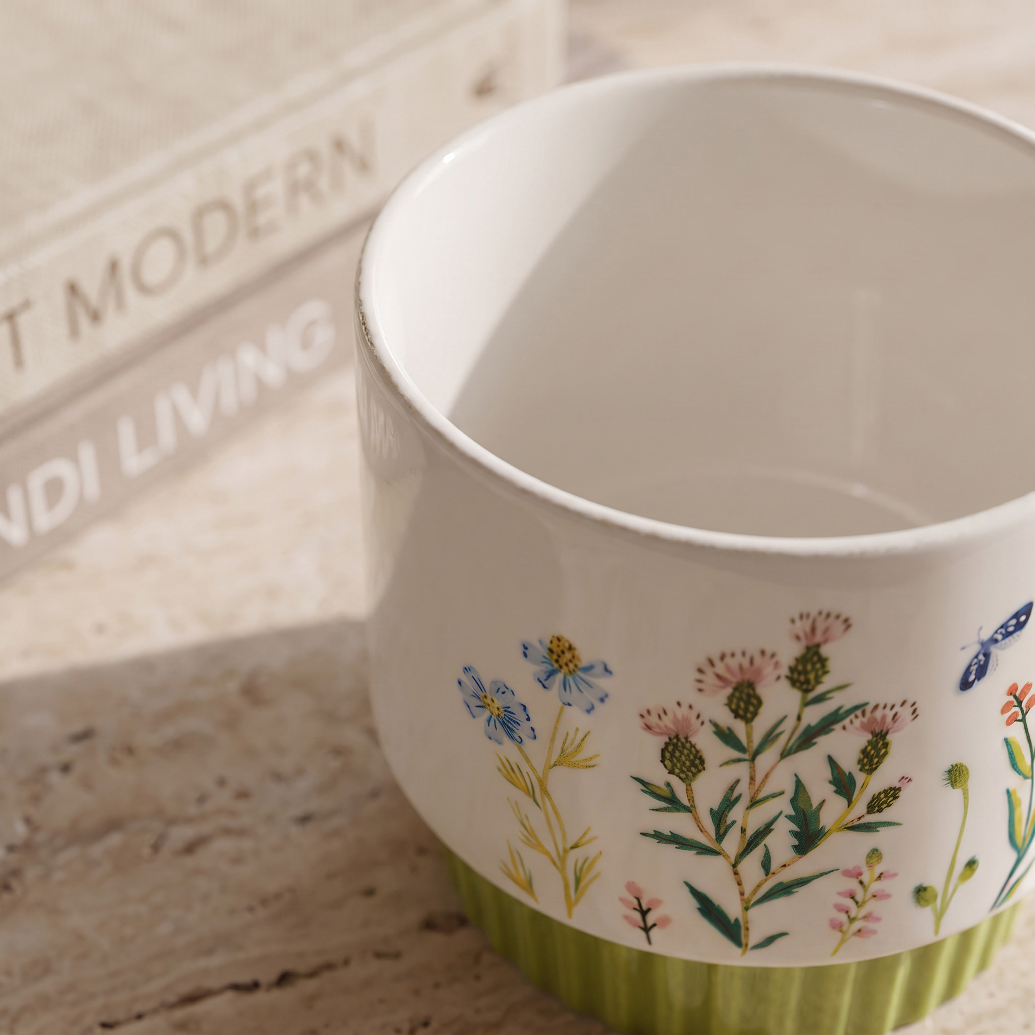 Floral Decal New Bone China Mug - 350 ml-household-dining-teaandcoffee-mugsandcups-image-3
