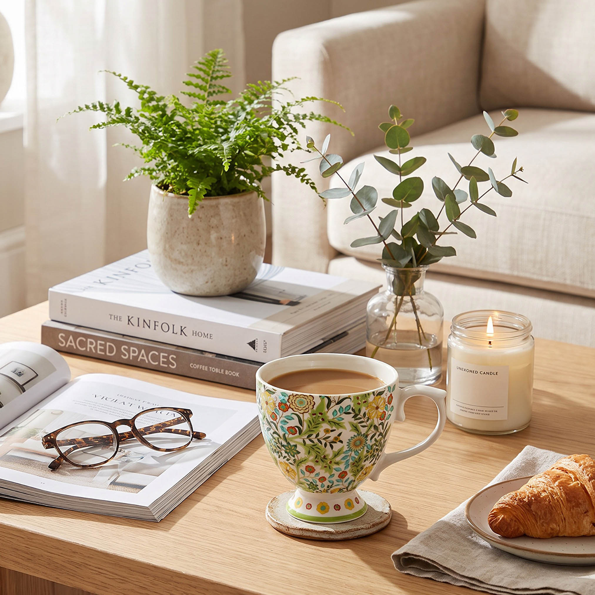 مج خزف صيني بقاعدة وطبعات زهرية - 360 مل-household-dining-teaandcoffee-mugsandcups-image-4