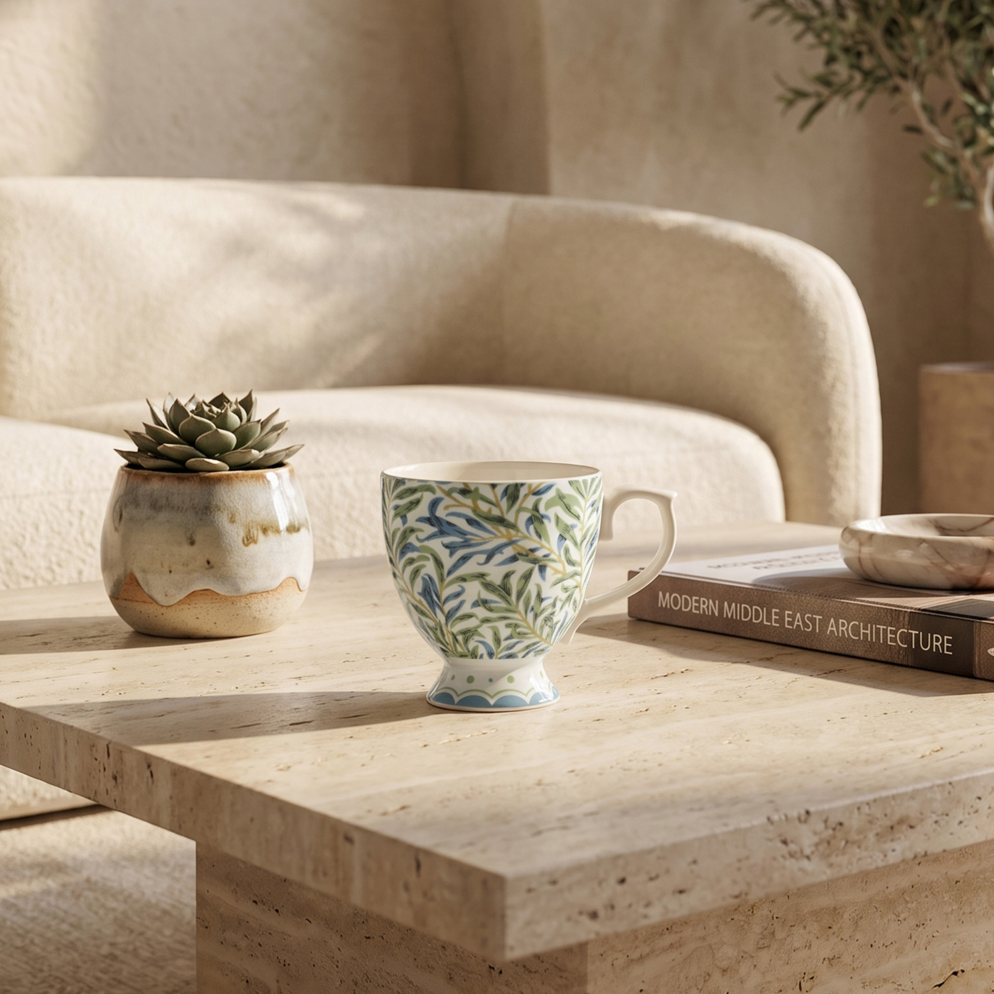 Floral Decal New Bone China Footed Mug - 360 ml-household-dining-teaandcoffee-mugsandcups-image-1