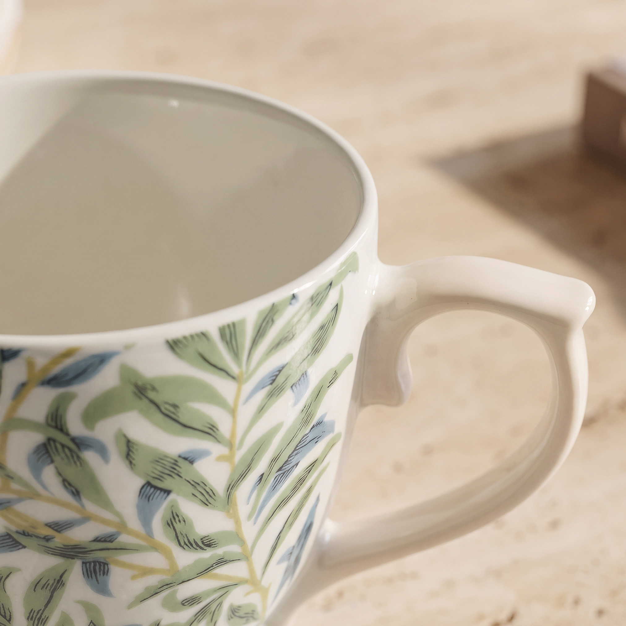 Floral Decal New Bone China Footed Mug - 360 ml-household-dining-teaandcoffee-mugsandcups-image-3