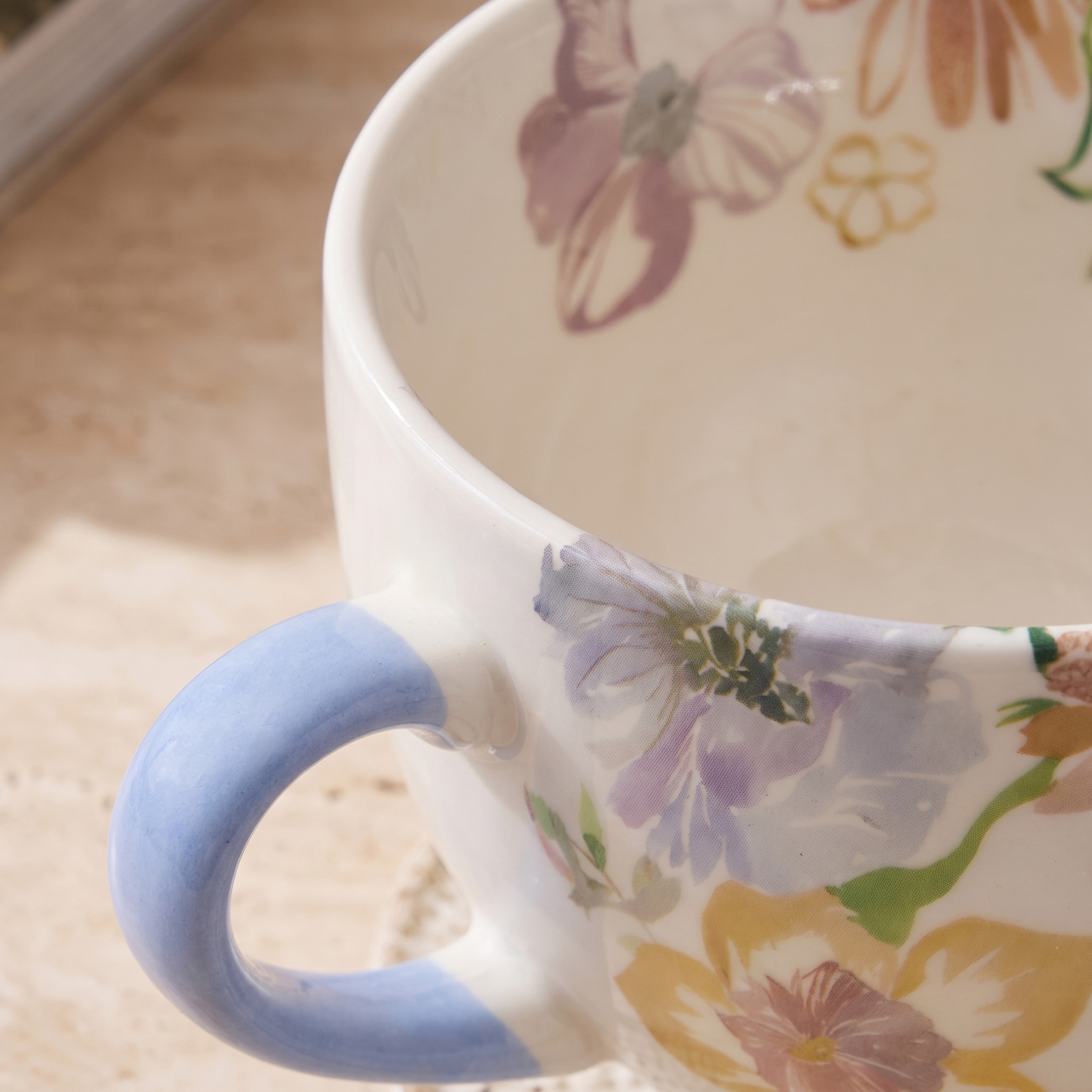 Floral Decal New Bone China Mug - 430 ml-household-dining-teaandcoffee-mugsandcups-image-3