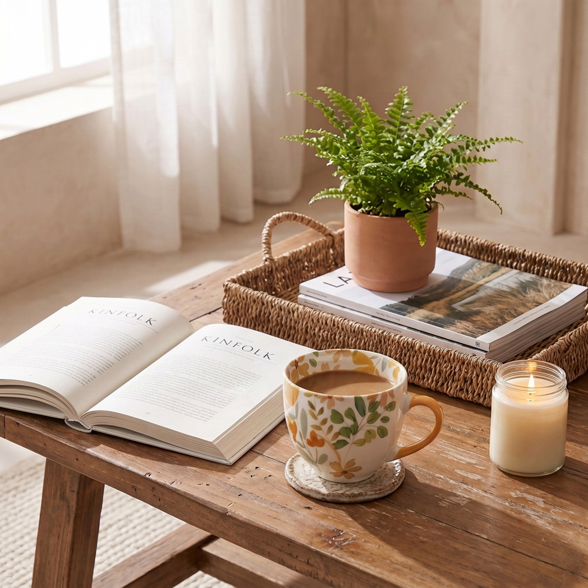 Floral Decal New Bone China Mug - 430 ml-household-dining-teaandcoffee-mugsandcups-image-4