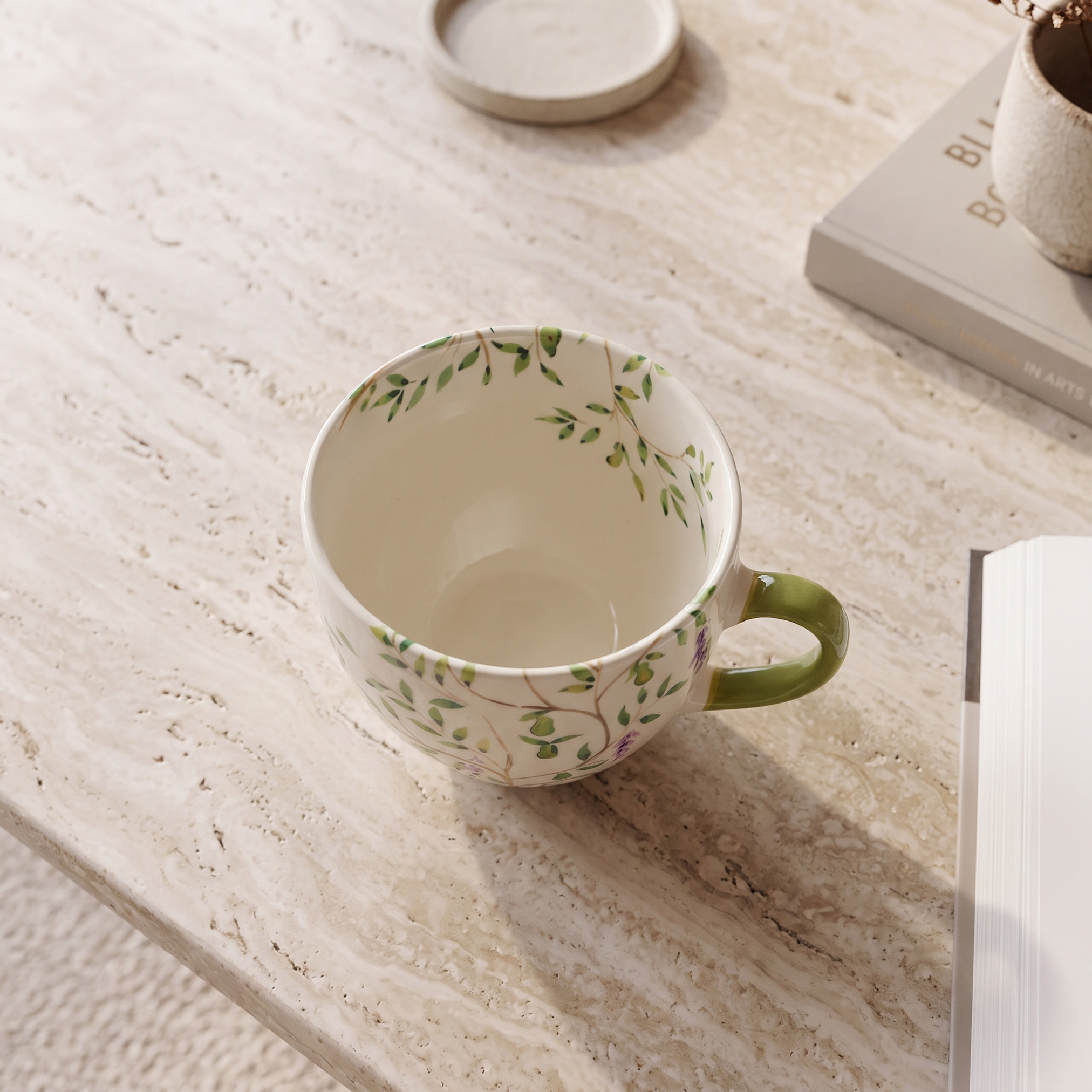 Floral Decal New Bone China Mug - 430 ml-household-dining-teaandcoffee-mugsandcups-image-2