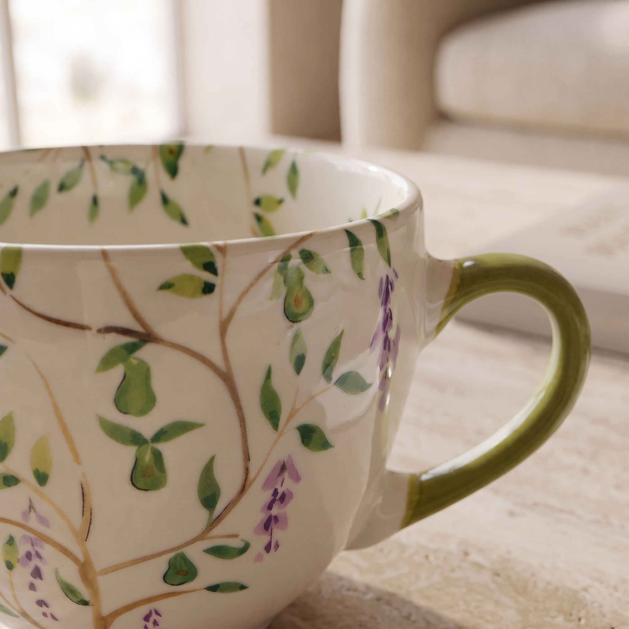 Floral Decal New Bone China Mug - 430 ml-household-dining-teaandcoffee-mugsandcups-image-3