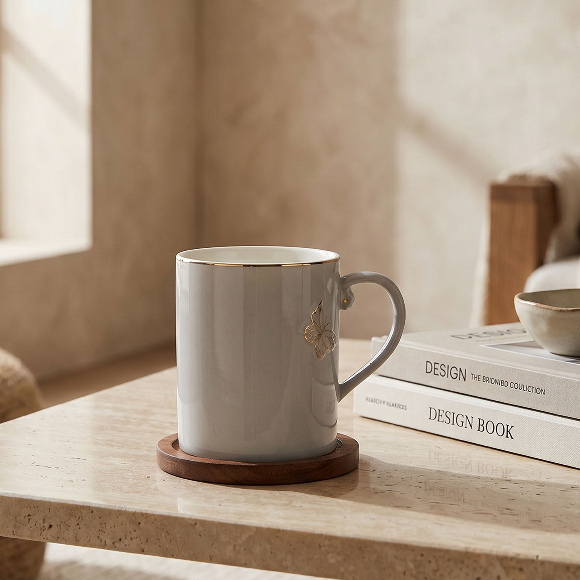 Butterfly Embossed Porcelain Mug - 330 ml-household-dining-teaandcoffee-mugsandcups-image-1