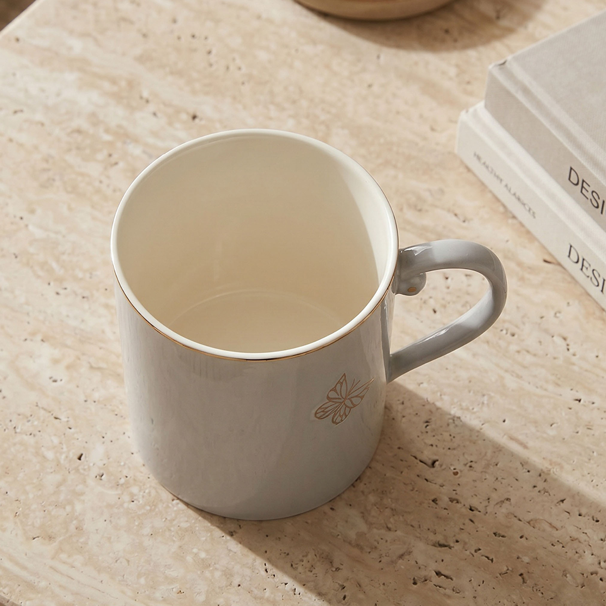 Butterfly Embossed Porcelain Mug - 330 ml-household-dining-teaandcoffee-mugsandcups-image-2