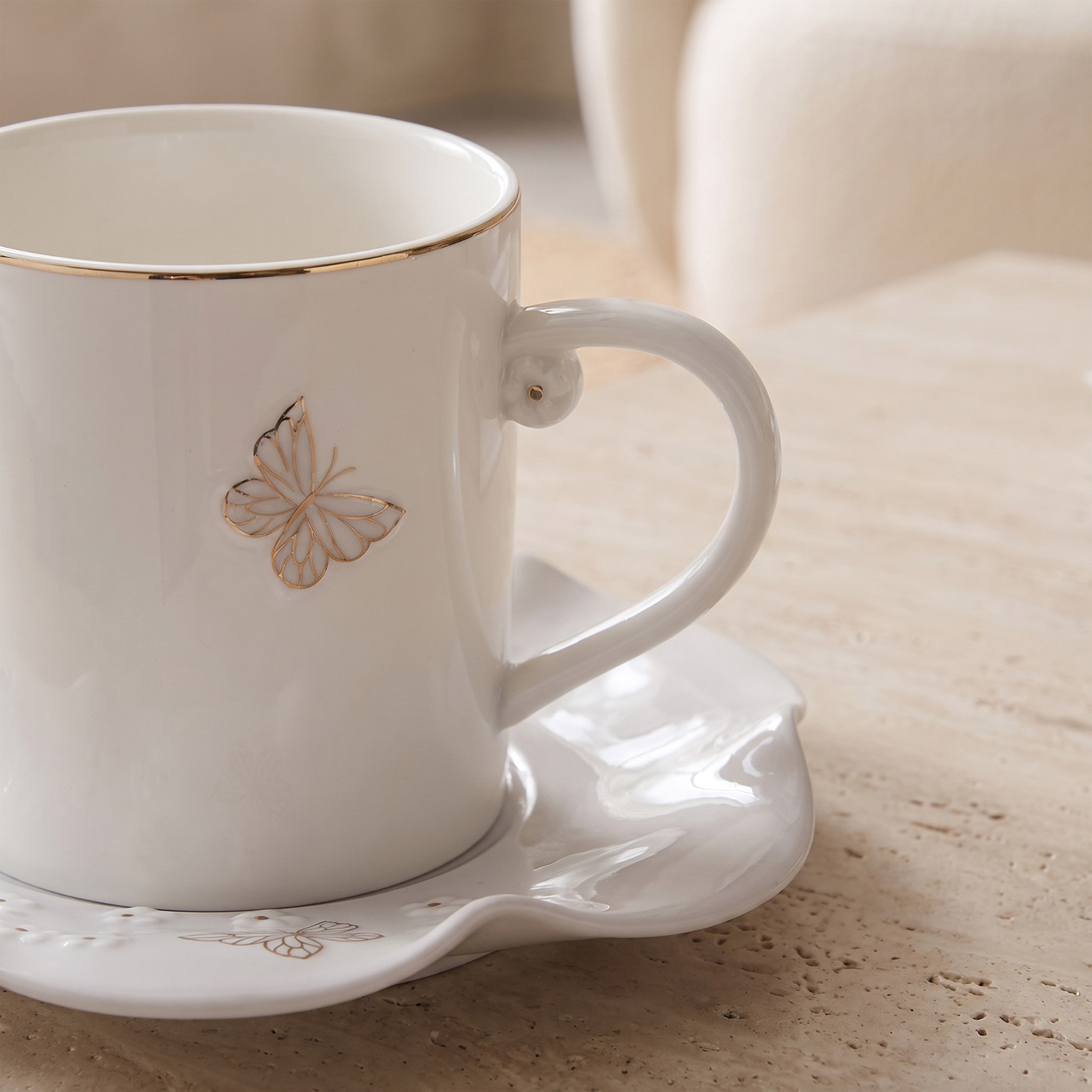 طقم فنجان وصحن بطبعات فراشات من قطعتين-household-dining-teaandcoffee-teaandcoffeesets-image-3