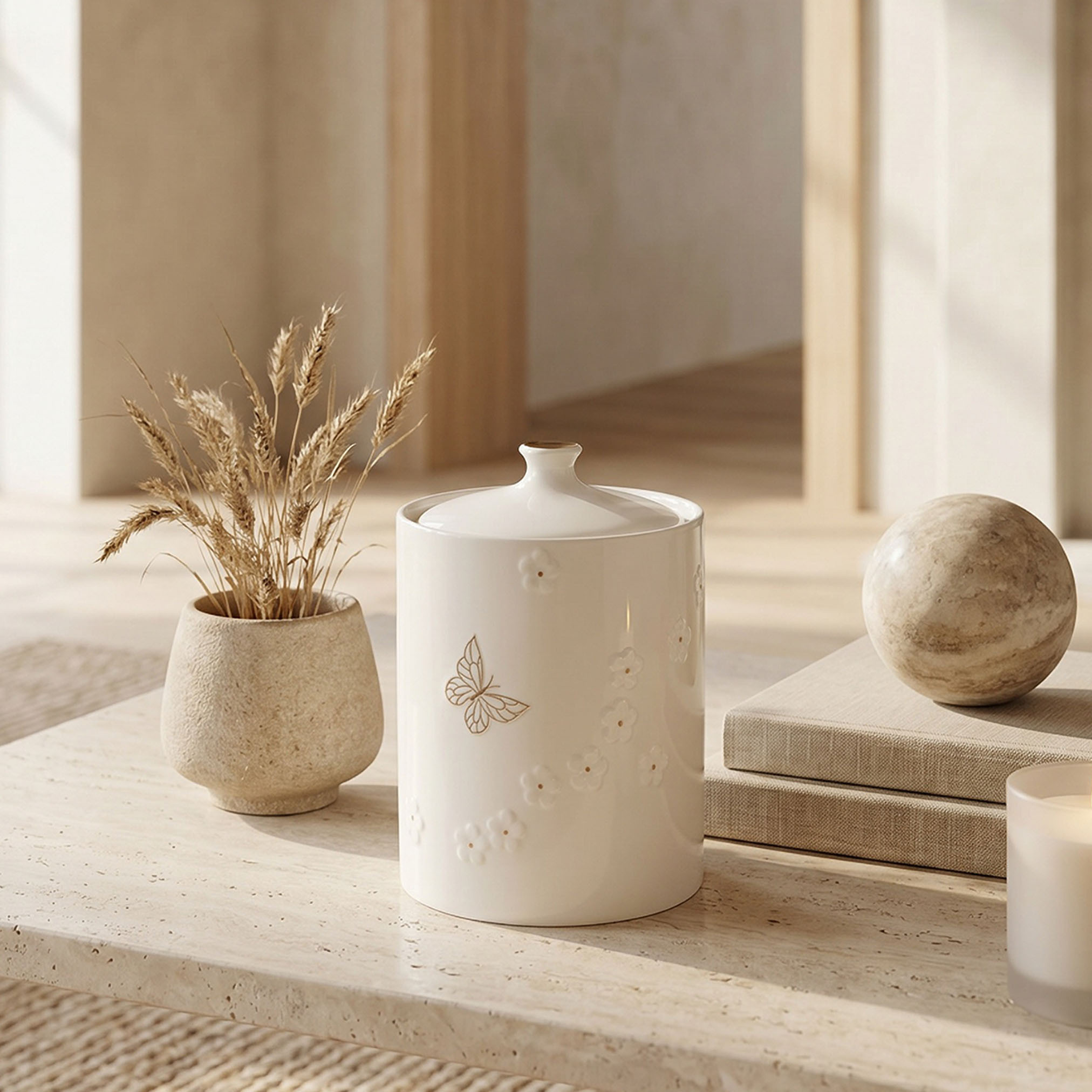 Butterfly Porcelain Jar - 500 ml-household-kitchen-foodstorage-containers-image-1