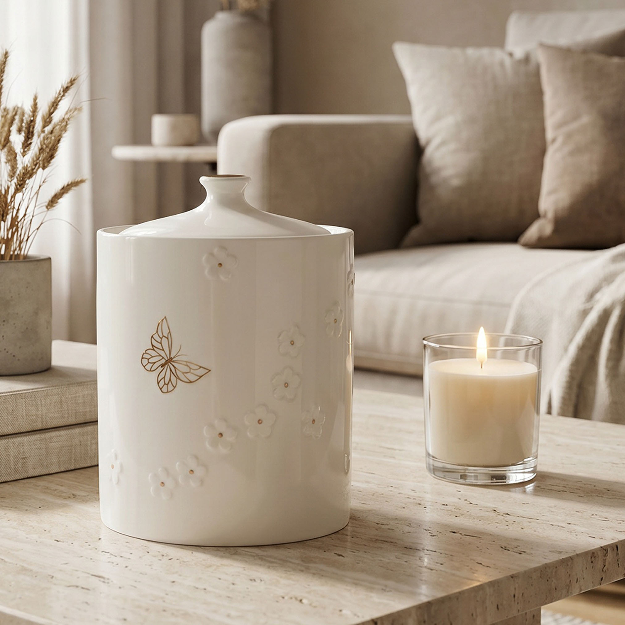 Butterfly Porcelain Jar - 500 ml-household-kitchen-foodstorage-containers-image-4