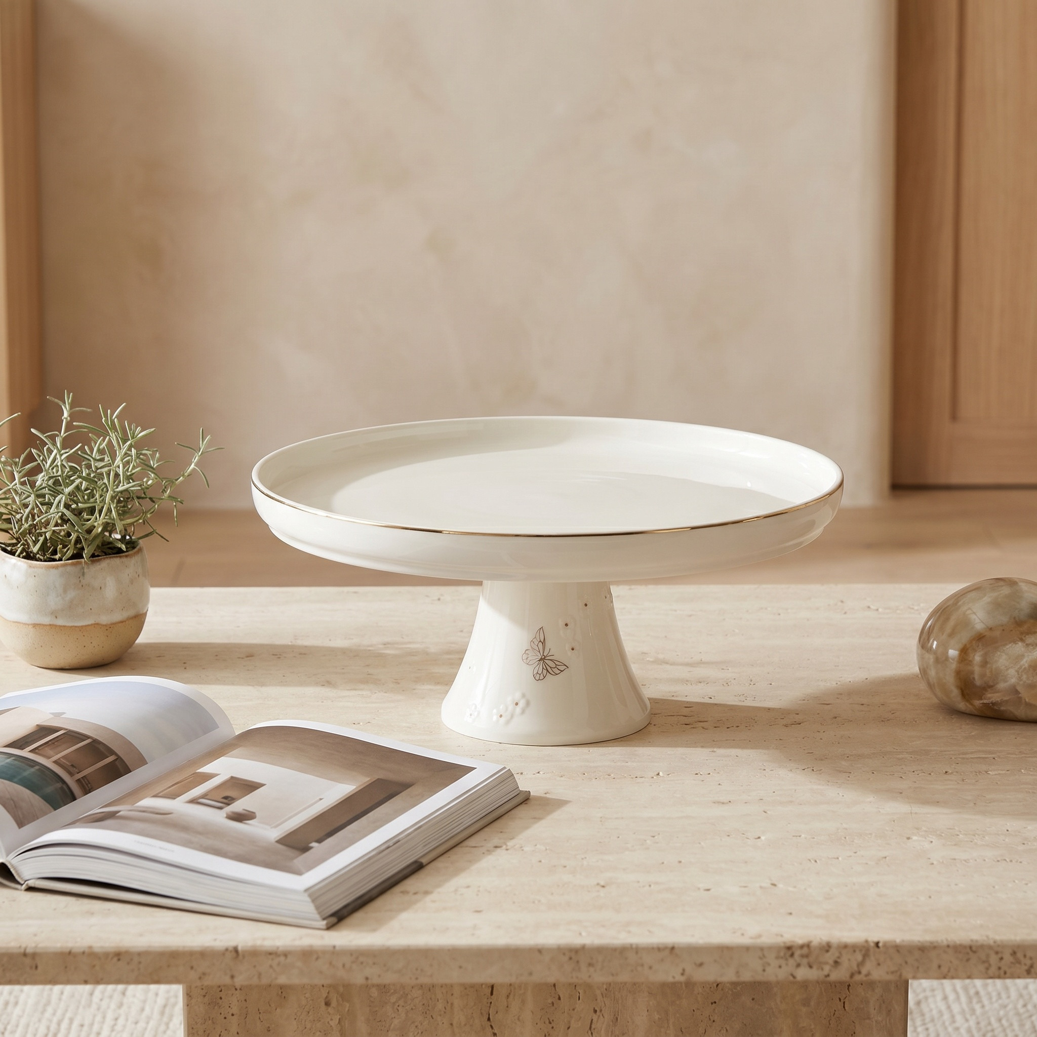 Butterfly Footed Cake Stand - 28 cm-household-dining-serveware-cakestands-image-1