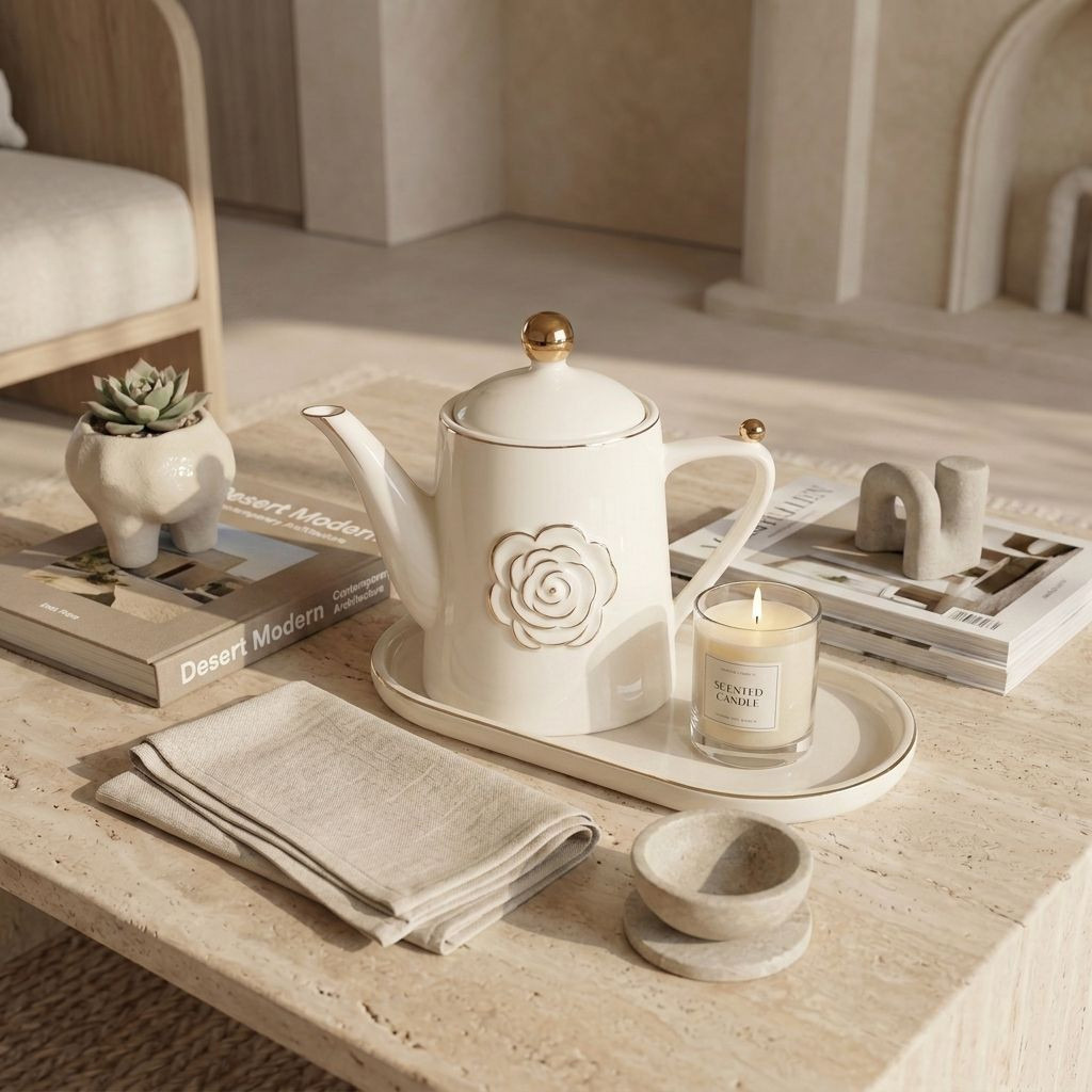 Rosy Porcelain Teapot - 1.2 L-household-dining-teaandcoffee-vacuumflaskscoffeeandteapots-image-4