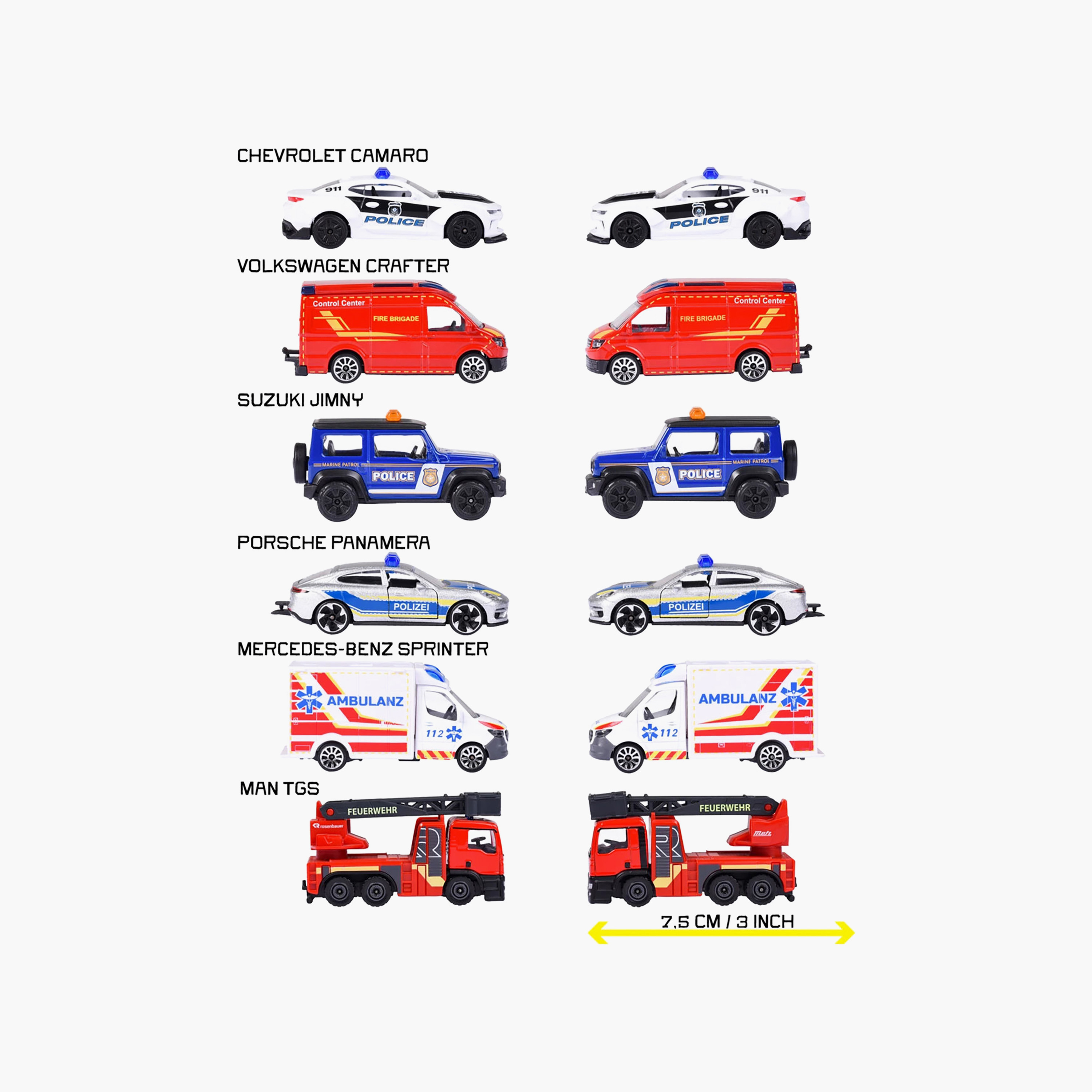 مجموعة سيارات إنقاذ 3 قطع متنوعة من ماجوريت-toys-playvehicles-diecastcars-image-4