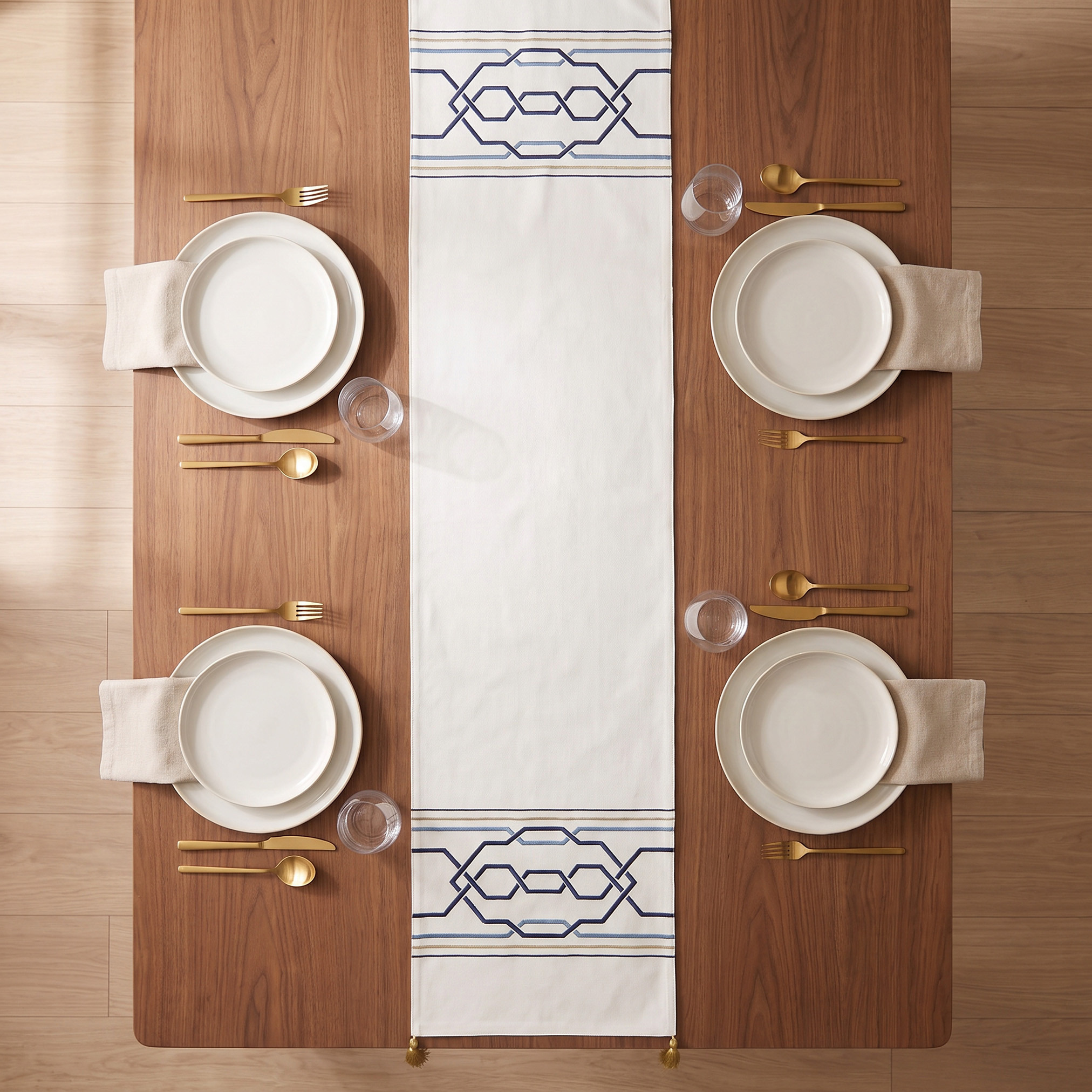 Gia Printed Runner with Tassel - 180x33 cm-household-dining-tablelinen-runnersandtablecovers-image-2