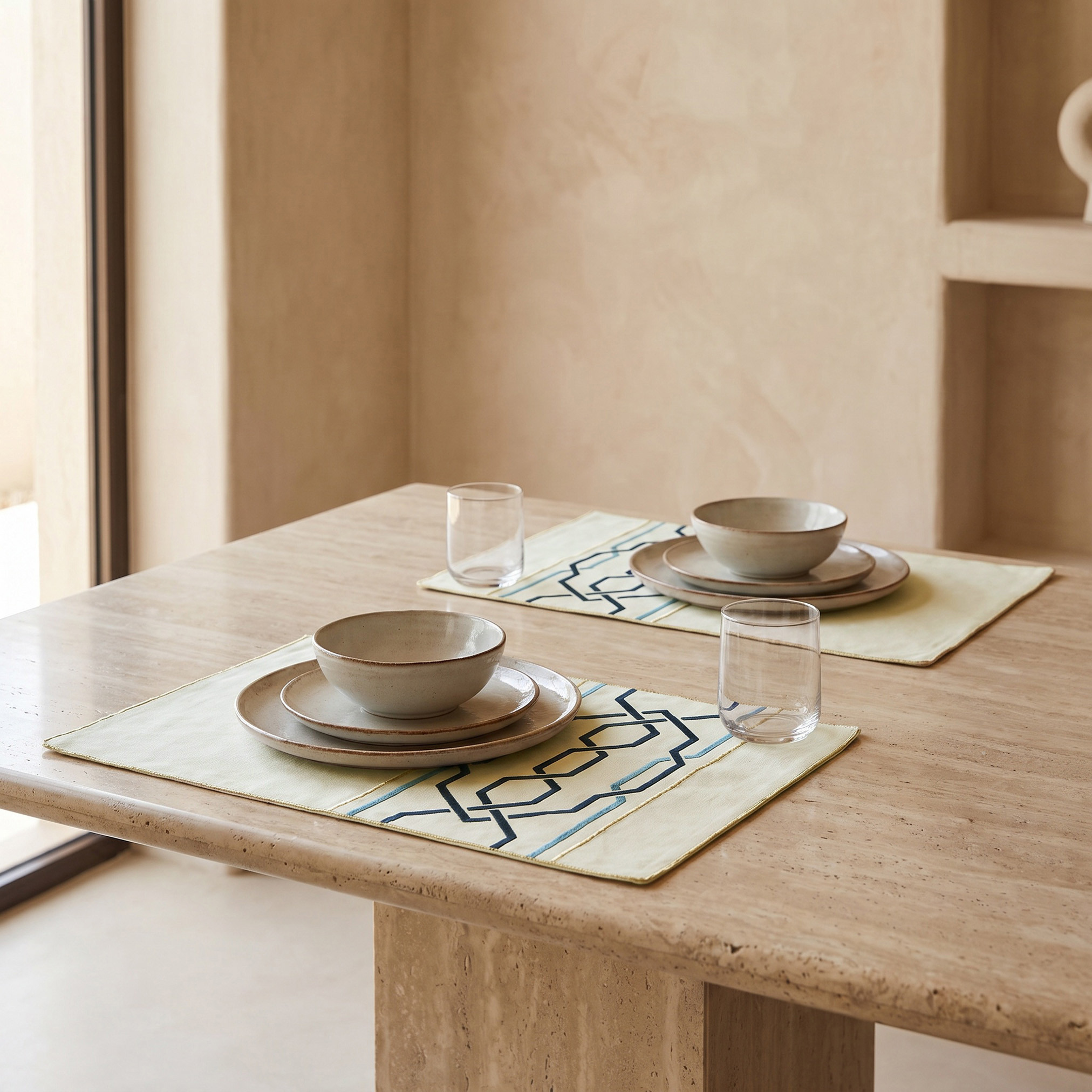 Gia Como 2-Piece Embroidered Placemat Set-household-dining-tablelinen-placemats-image-2
