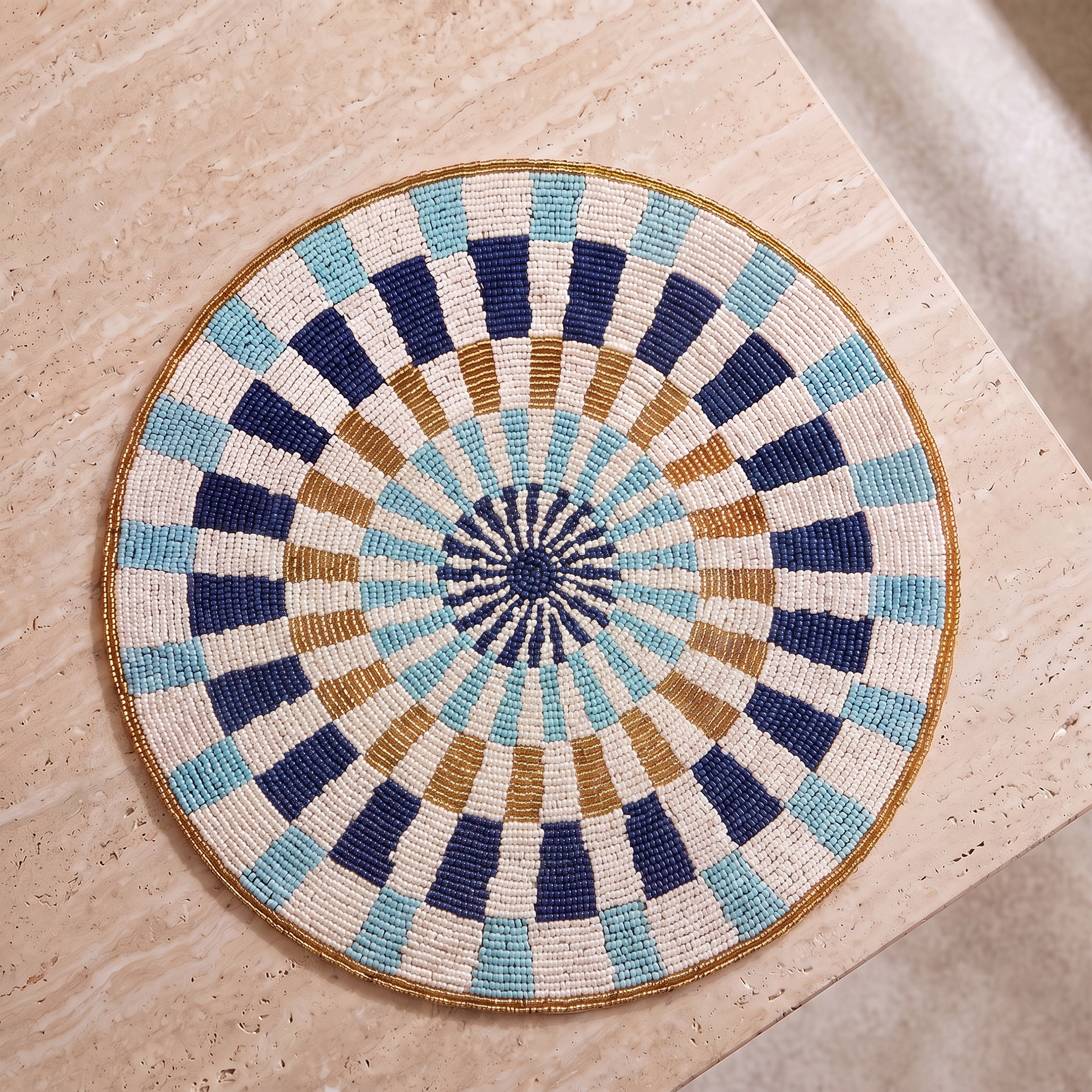 Gia Bead Embellished Placemat - 36 cm-household-dining-tablelinen-placemats-image-1
