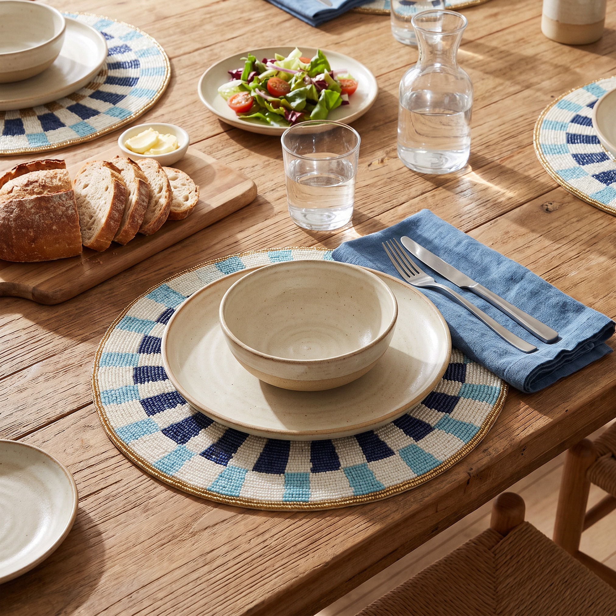 Gia Bead Embellished Placemat - 36 cm-household-dining-tablelinen-placemats-image-4