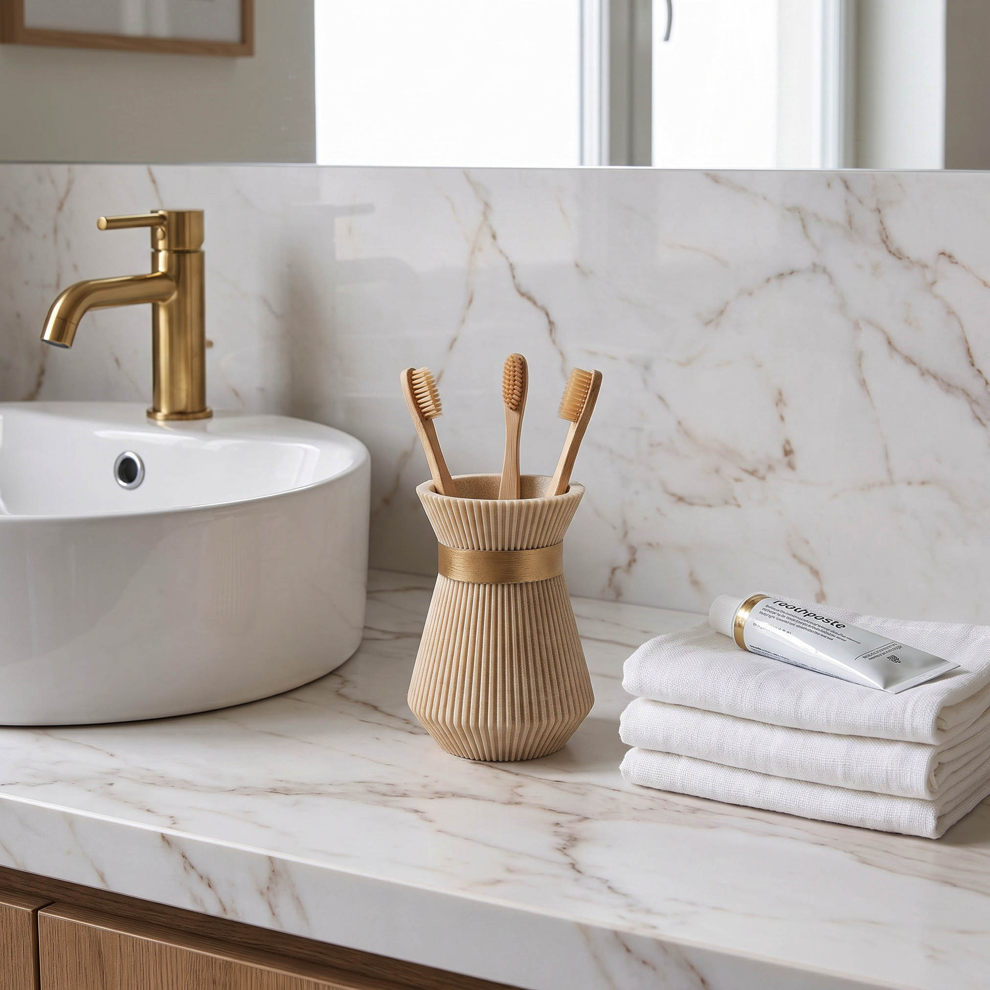 Golden Ripple Polyresin Tumbler-household-bathandlaundry-bathaccessories-toothbrushholdersandtumblers-image-4