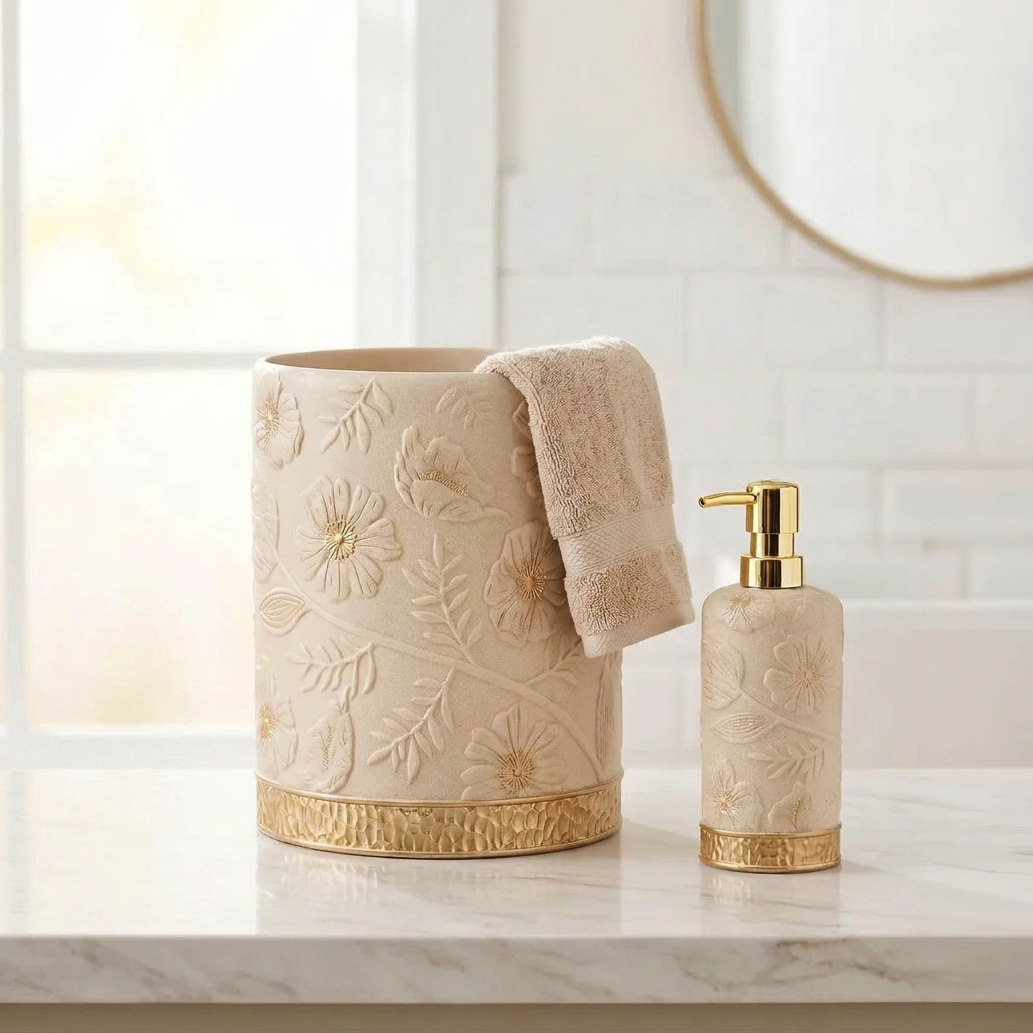 Boho Floral Print Lotion Dispenser-household-bathandlaundry-bathaccessories-soapdishesanddispensers-image-5
