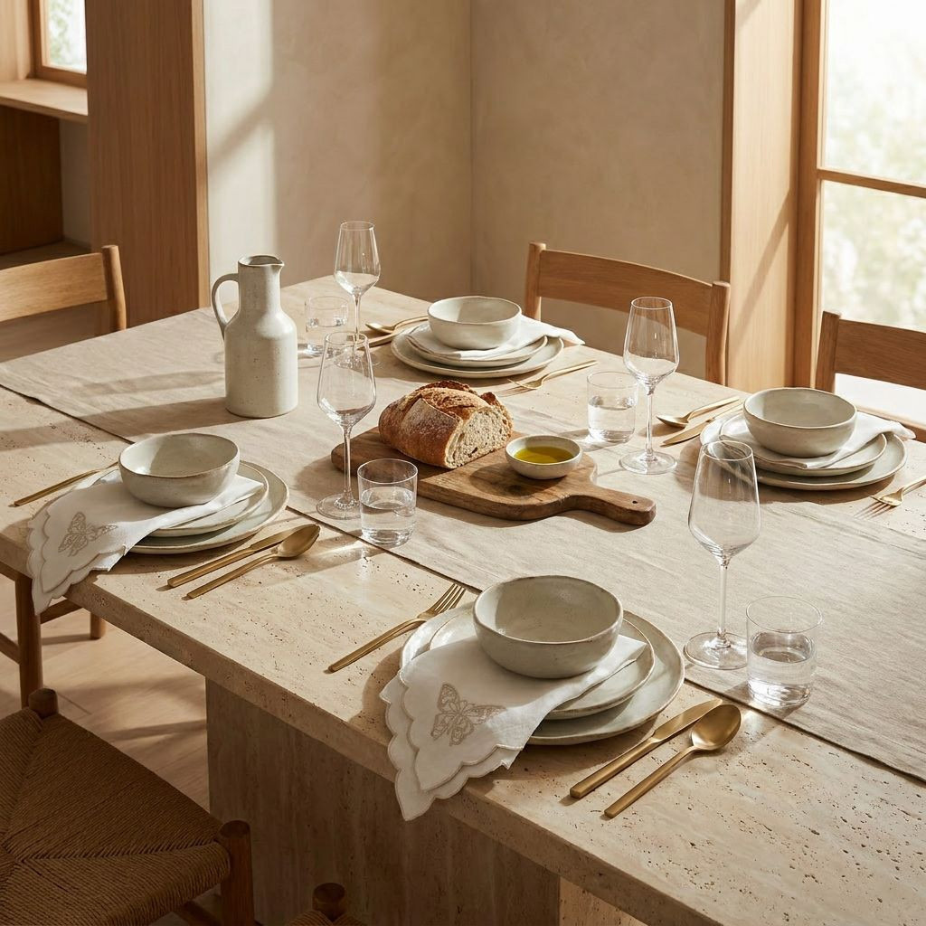 طقم مناديل مائدة مطرزة 4 قطع بتصميم فراشة - 43x43 سم-household-dining-tablelinen-napkinsandaccessories-image-4