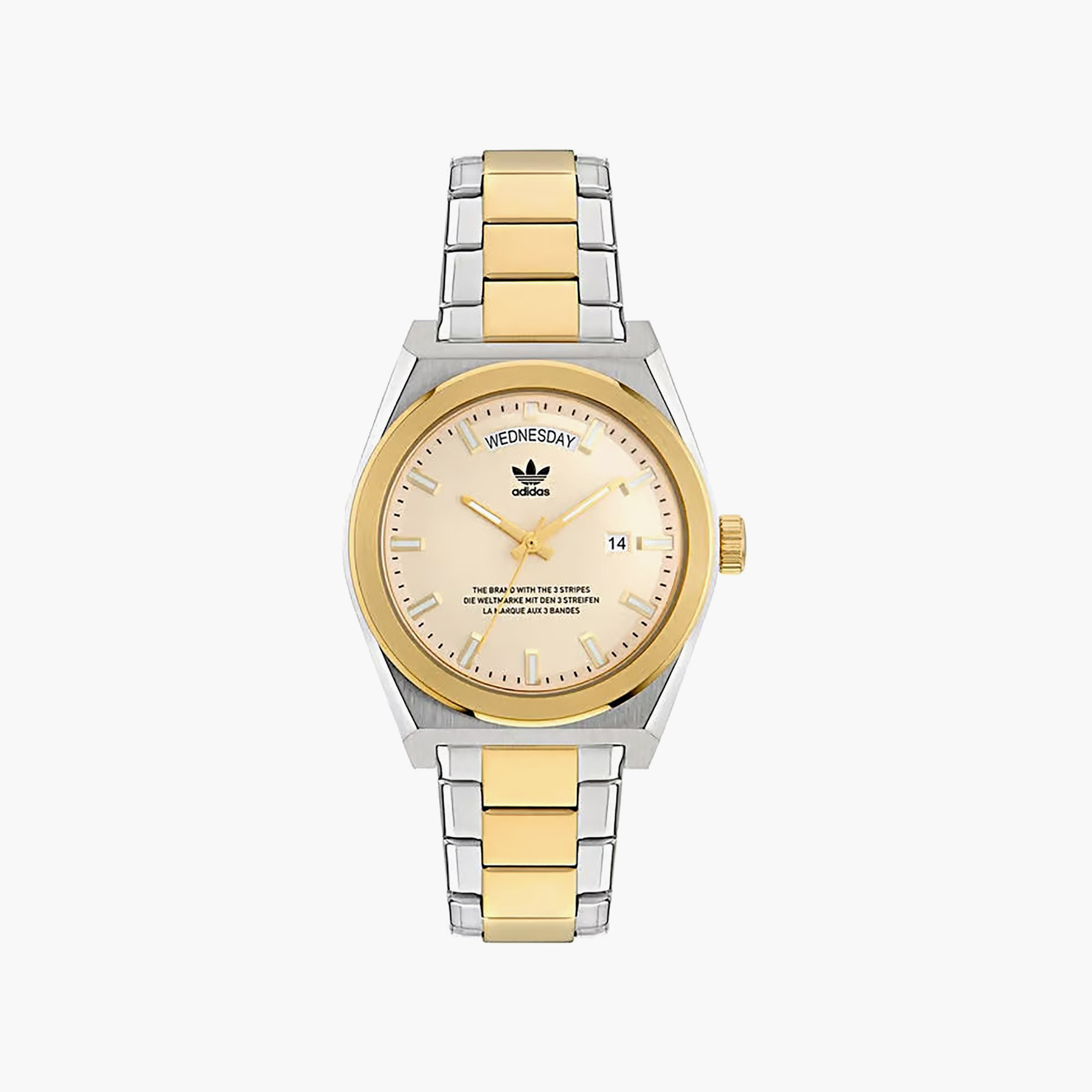 Adidas Unisex 40 MM Silver & Gold Analog Stainless Steel Watch | AOSY23542-men-watchesandjewellery-watches-image-1
