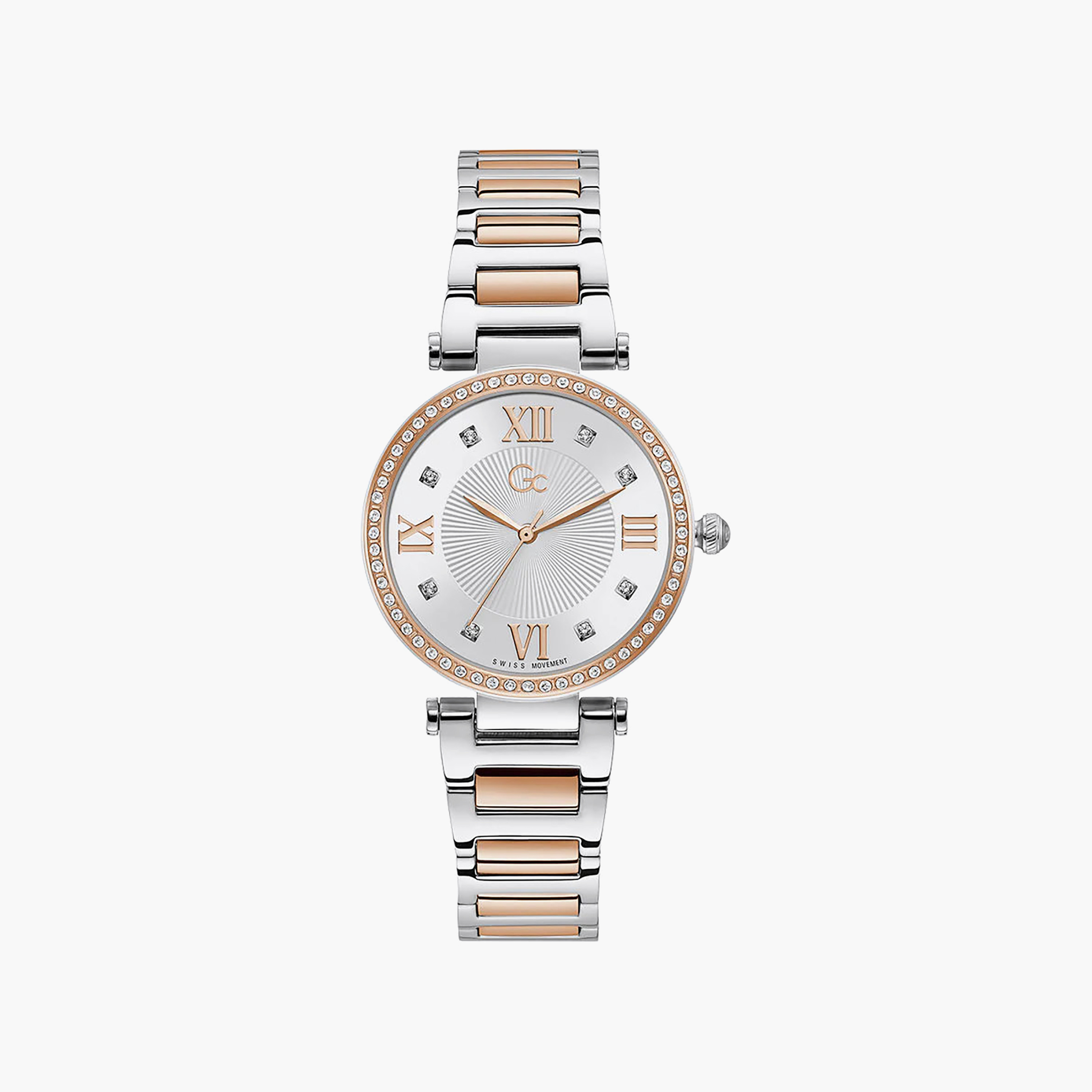 Gc Women 39 MM Silver & Rose Gold Analog Stainless Steel Watch | Y64001L1MF-women-watchesandjewellery-watches-image-1