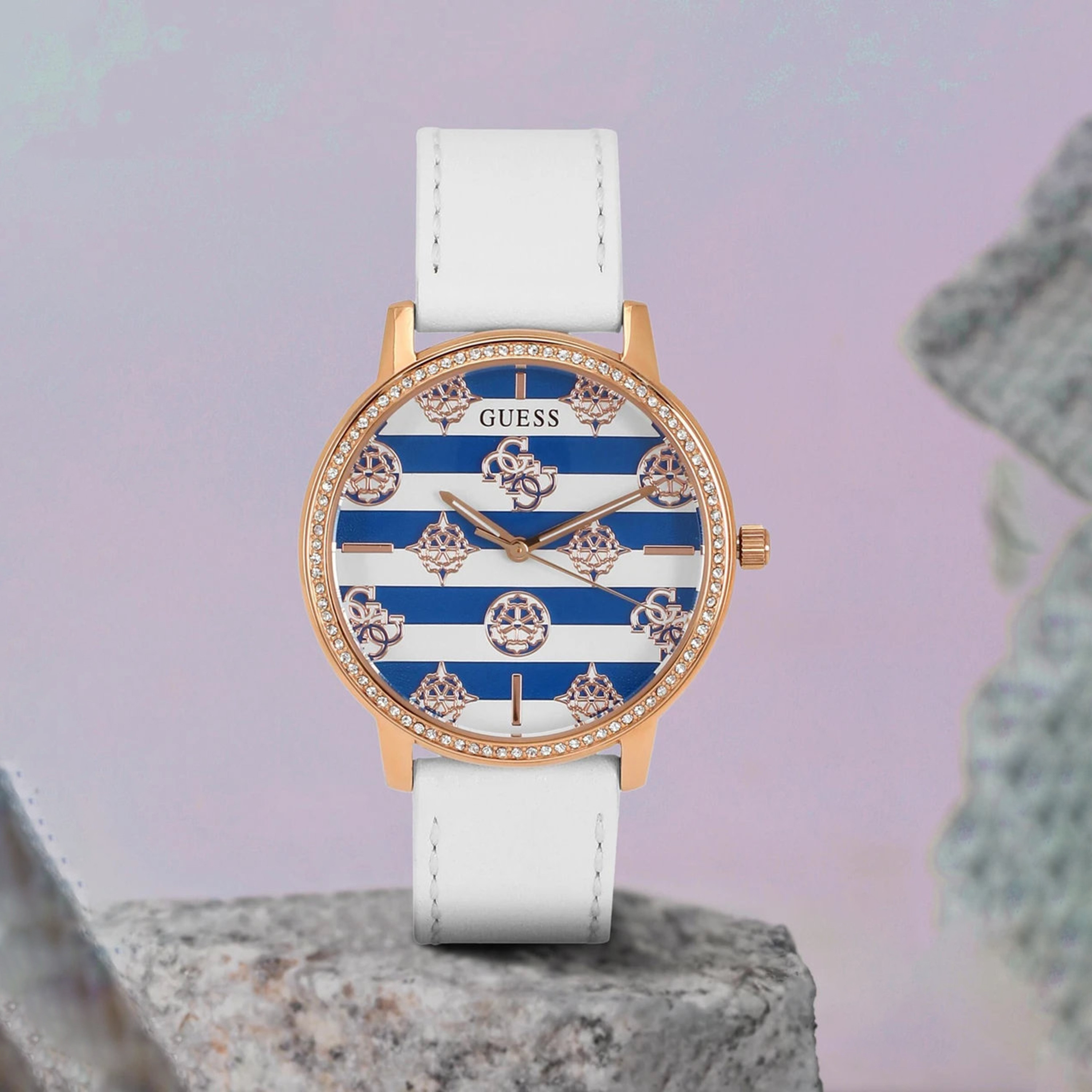 Guess Women 38 MM White Analog Silicone Watch | GW0398L2-women-watchesandjewellery-watches-image-3