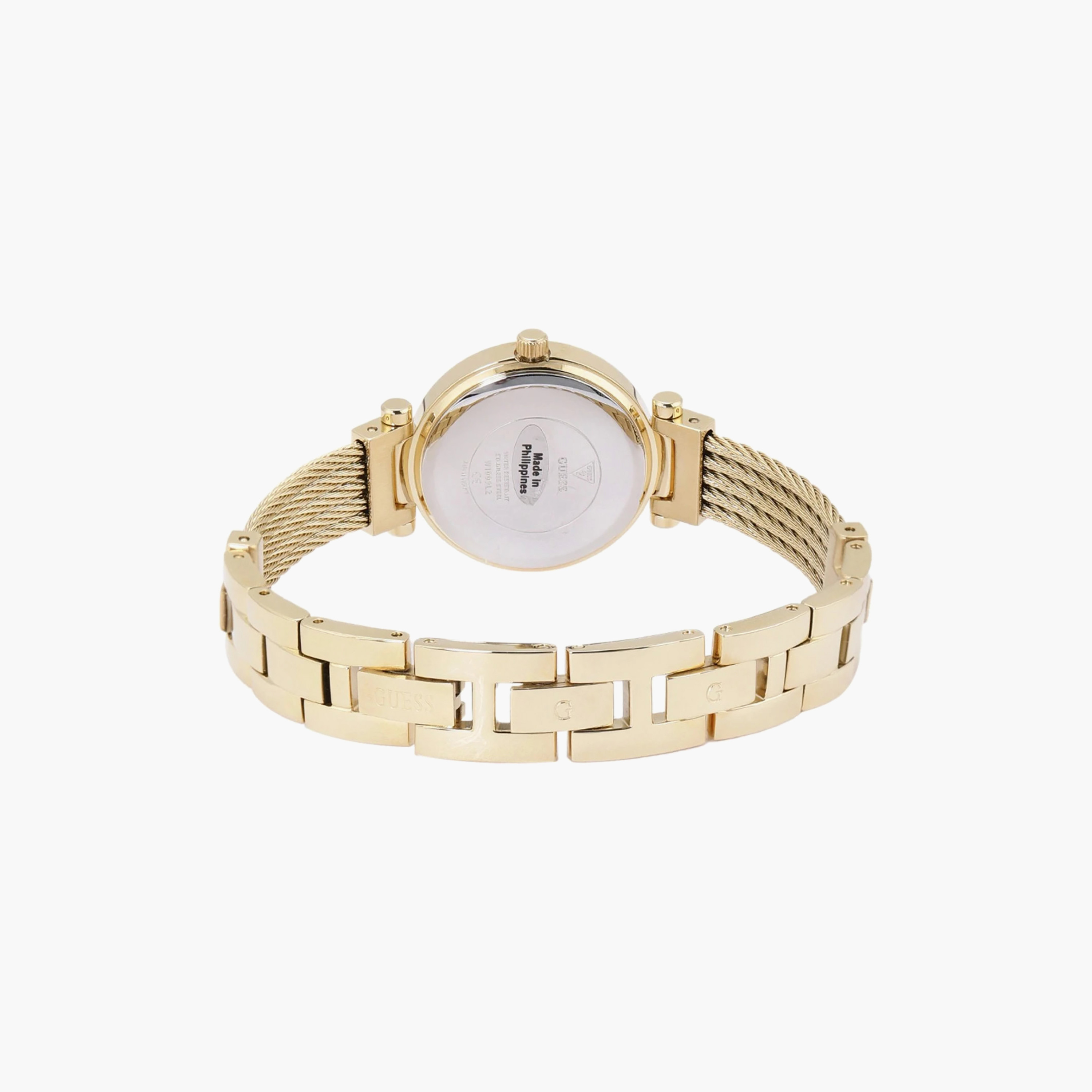 Guess Women 38 MM Gold Analog Silicone Watch | W1009L2-women-watchesandjewellery-watches-image-4