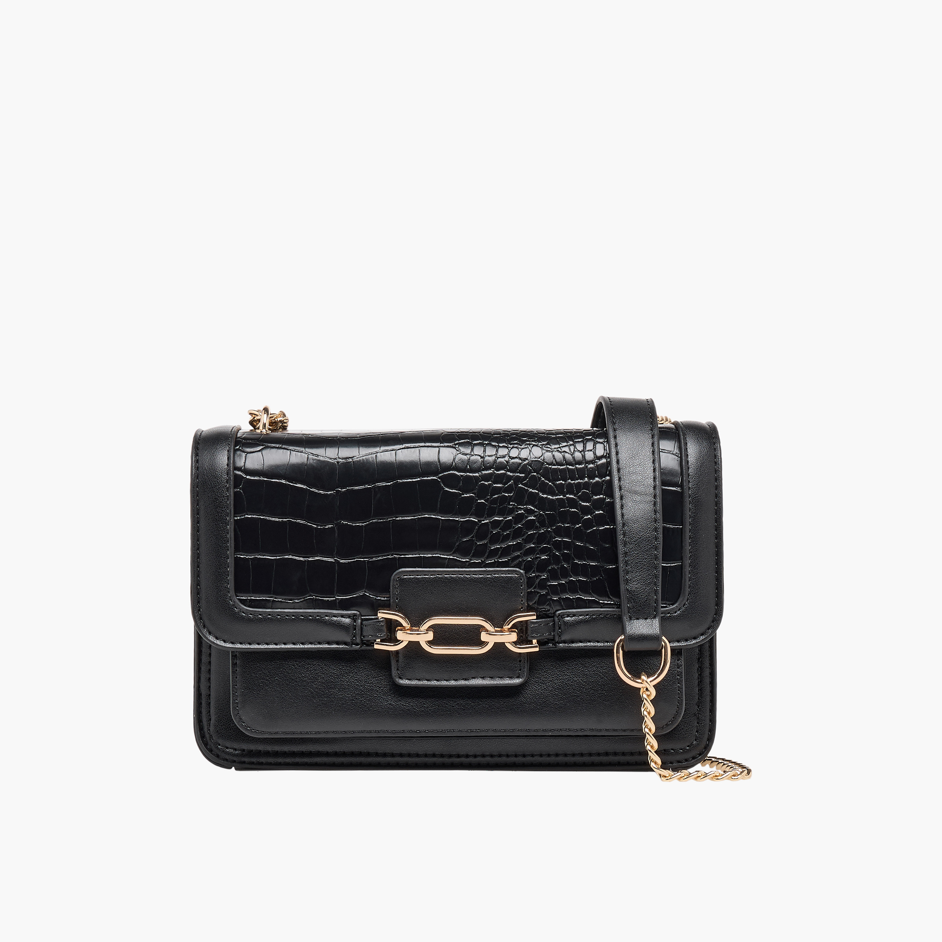 Adore Textured Crossbody Bag with Chain Strap-women-bagsandwallets-handbags-image-1