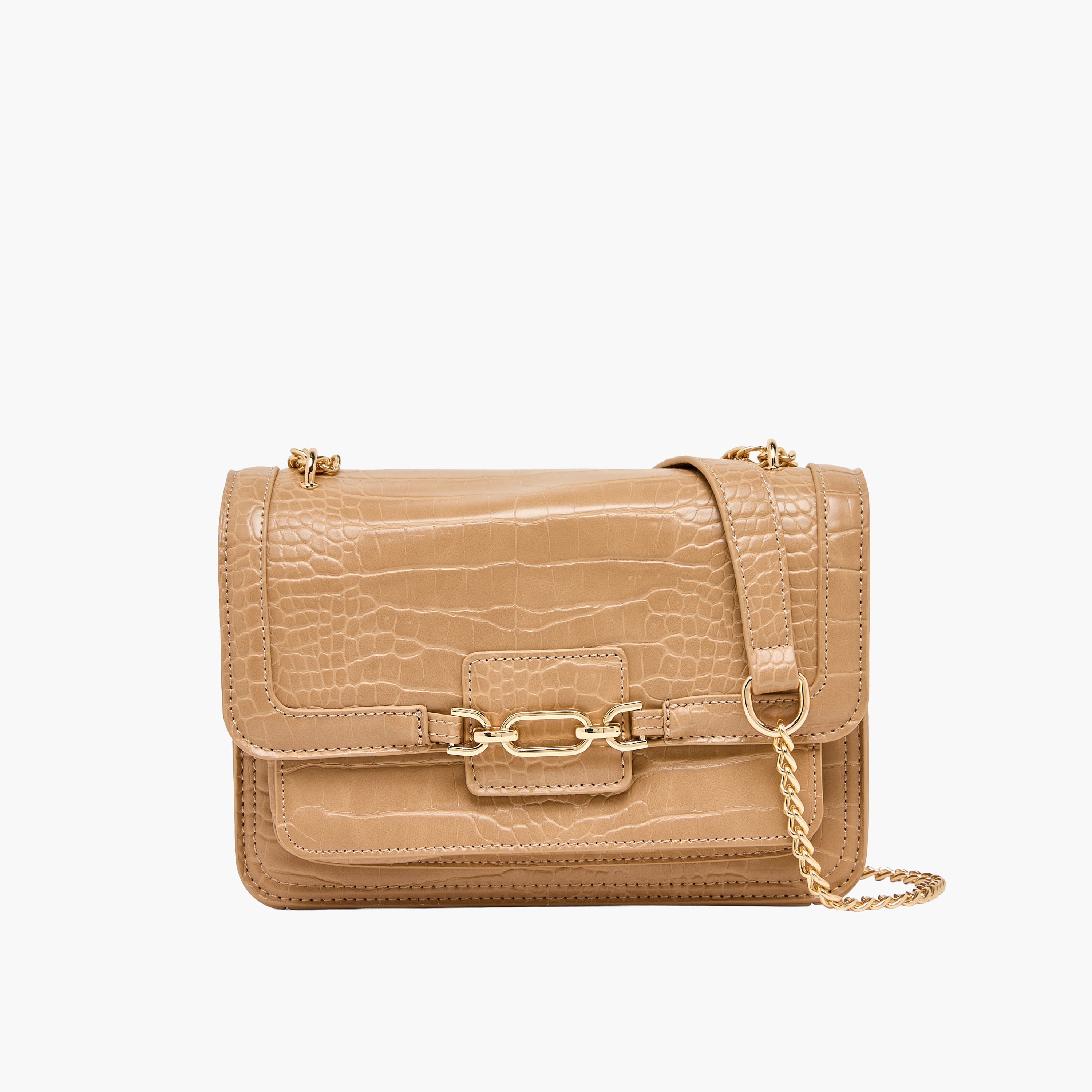 Adore Textured Crossbody Bag with Chain Strap-women-bagsandwallets-handbags-image-1