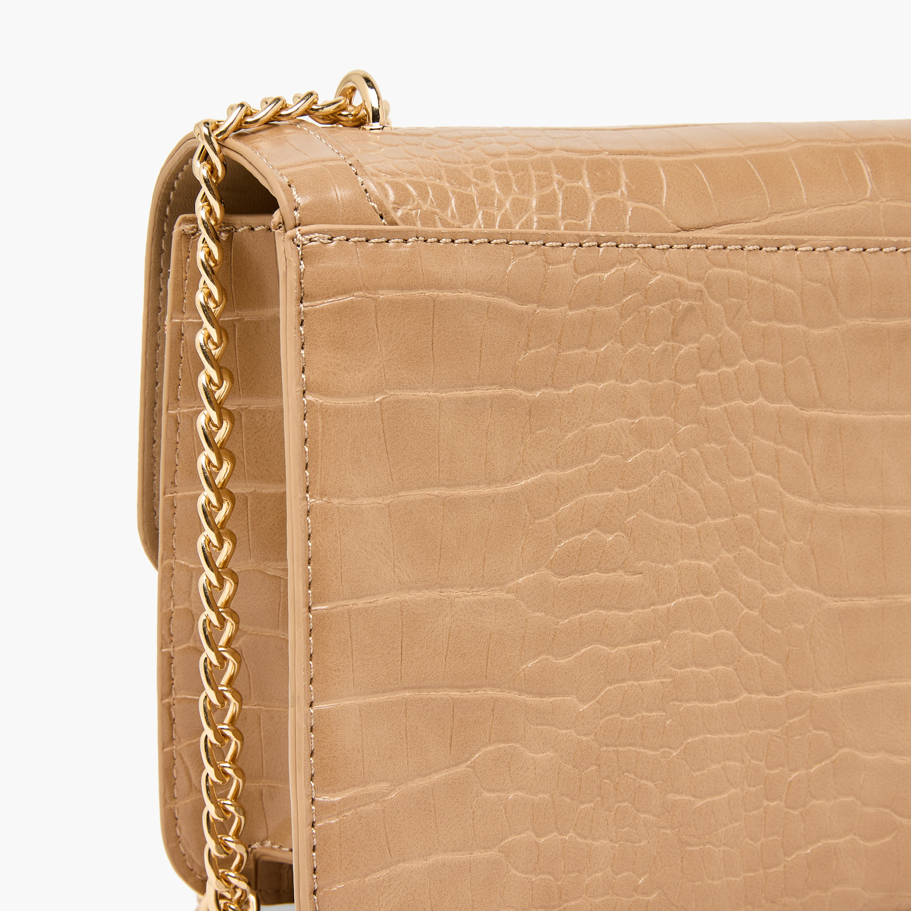 Adore Textured Crossbody Bag with Chain Strap-women-bagsandwallets-handbags-image-5