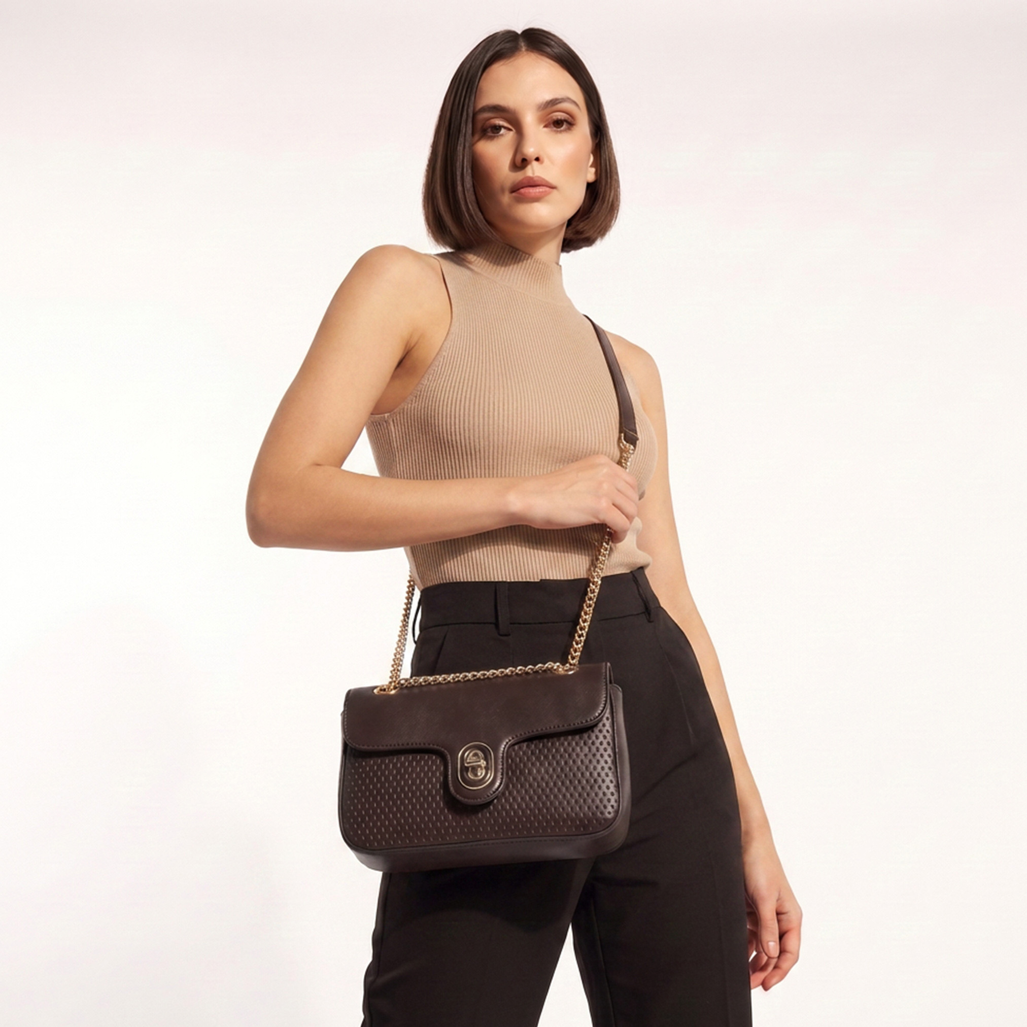 Adore Textured Crossbody Bag with Chain Strap-women-bagsandwallets-handbags-image-2