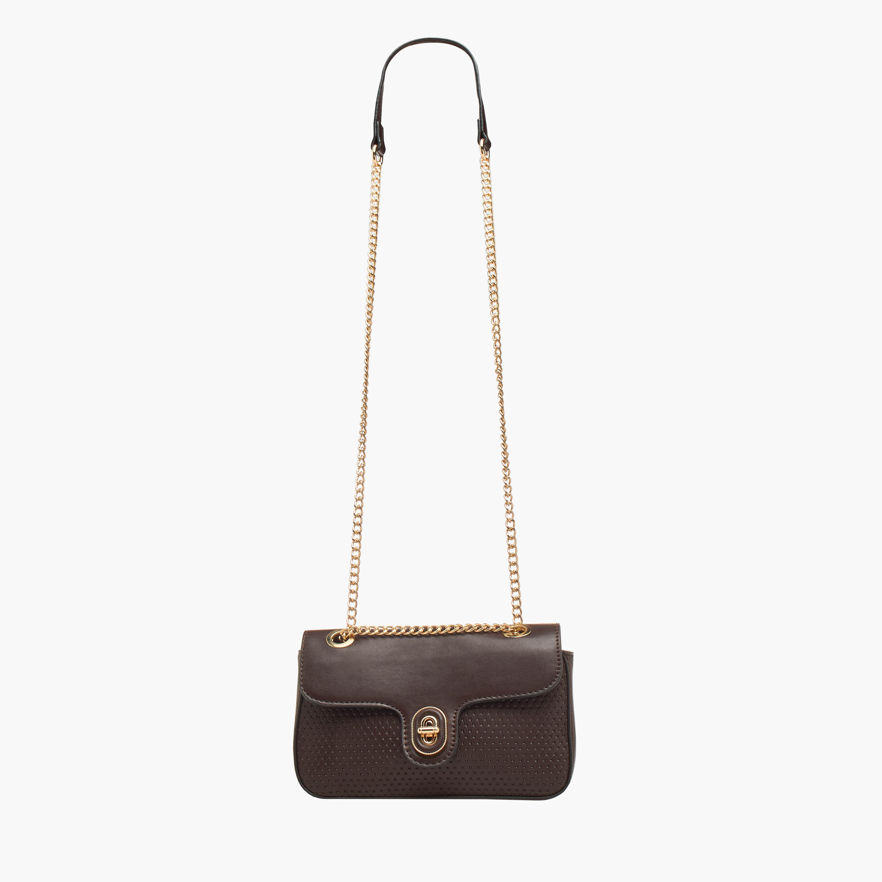 Adore Textured Crossbody Bag with Chain Strap-women-bagsandwallets-handbags-image-3