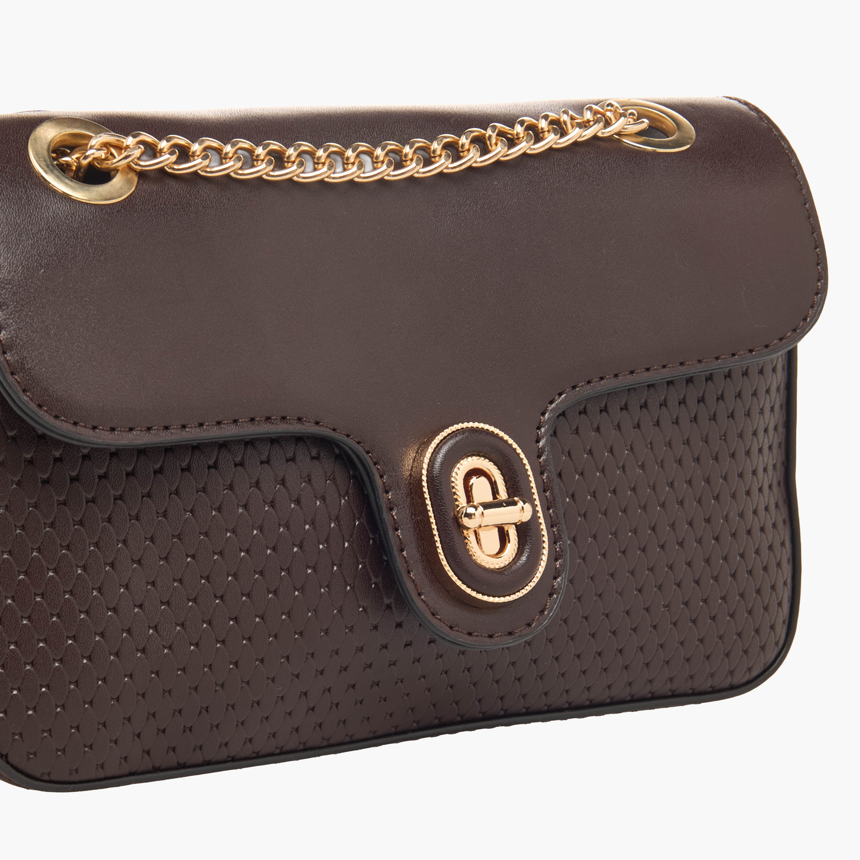 Adore Textured Crossbody Bag with Chain Strap-women-bagsandwallets-handbags-image-5