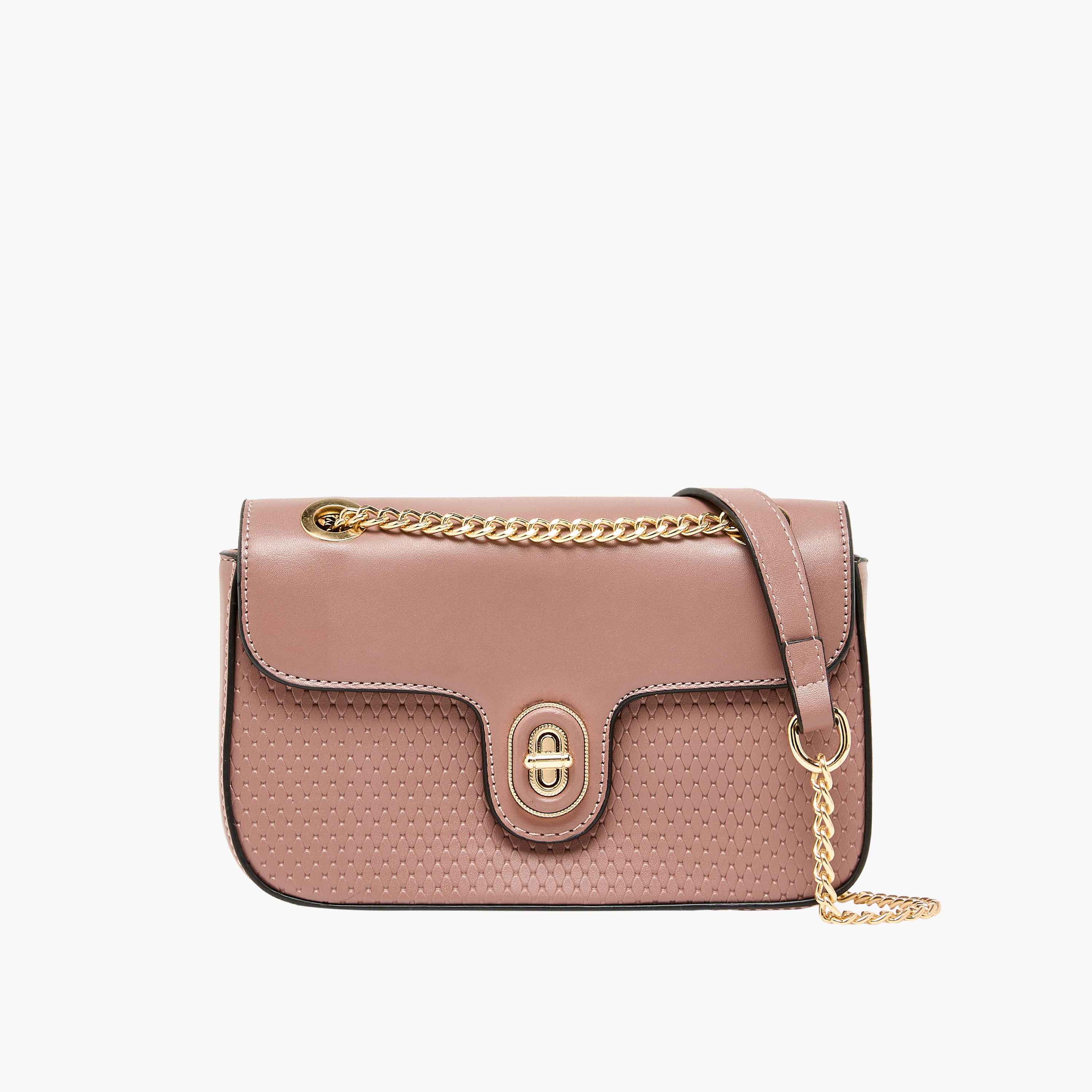 Adore Textured Crossbody Bag with Chain Strap-women-bagsandwallets-handbags-image-1