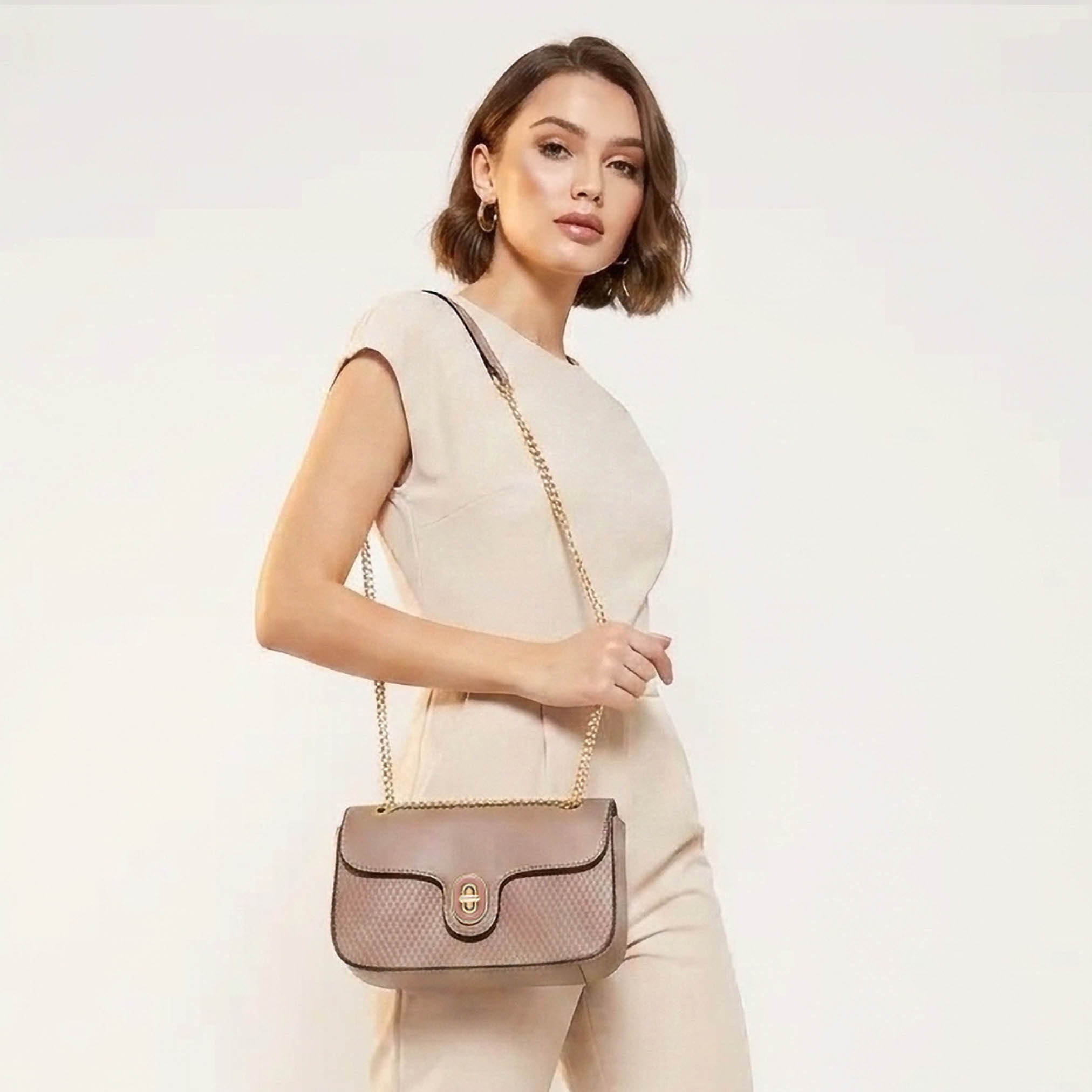 Adore Textured Crossbody Bag with Chain Strap-women-bagsandwallets-handbags-image-2