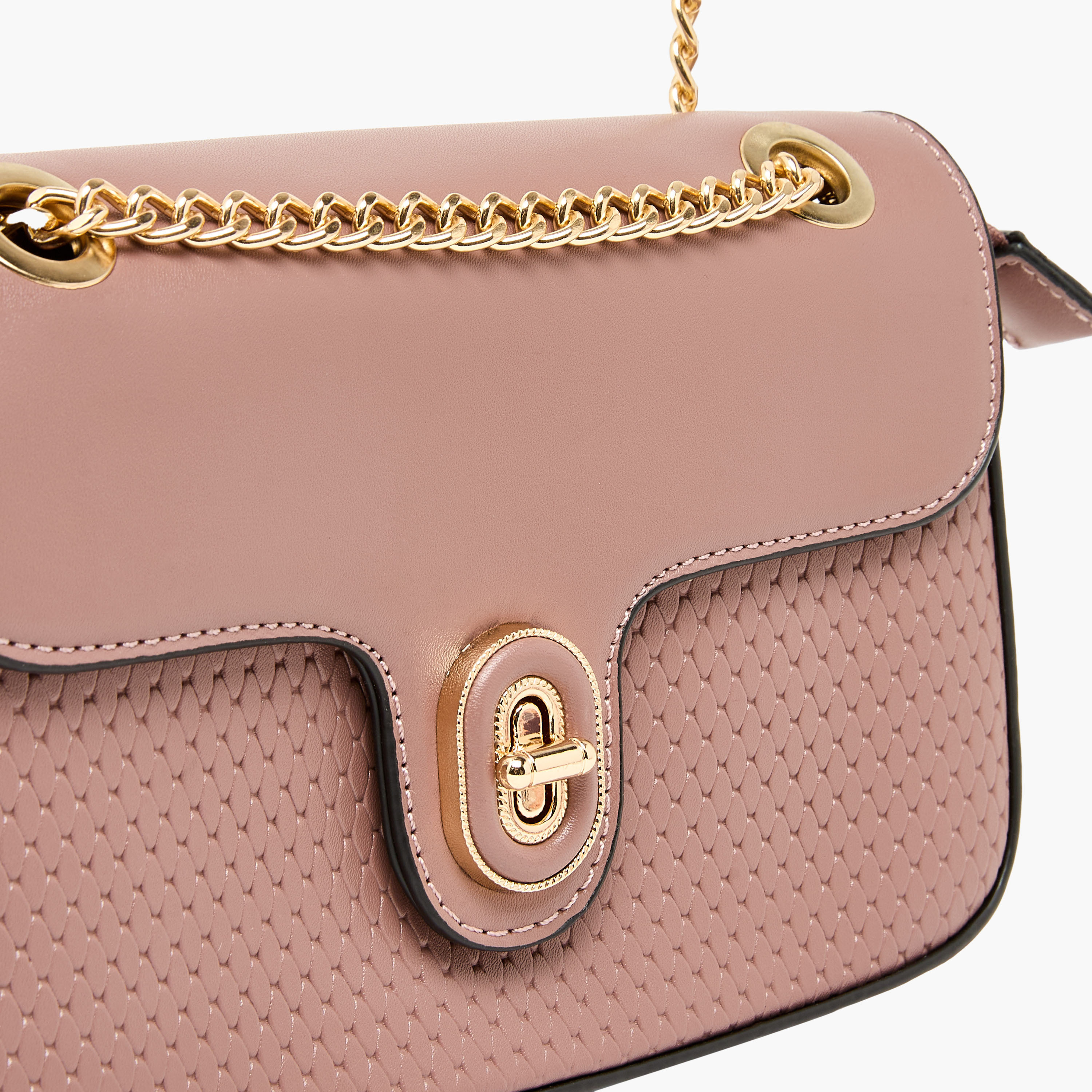 Adore Textured Crossbody Bag with Chain Strap-women-bagsandwallets-handbags-image-5