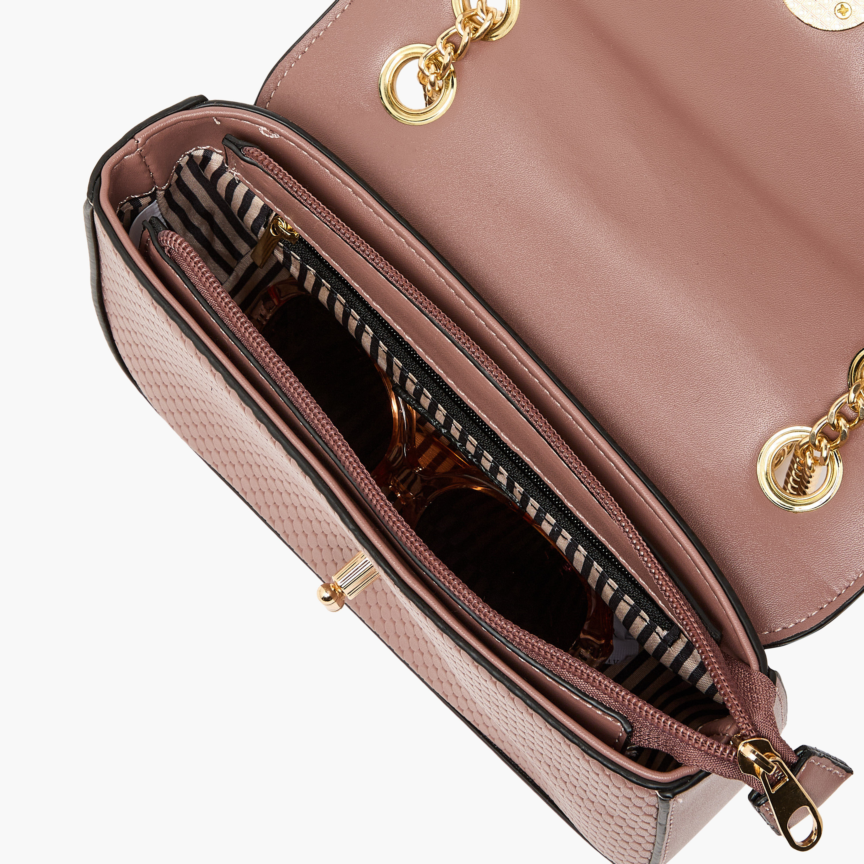 Adore Textured Crossbody Bag with Chain Strap-women-bagsandwallets-handbags-image-8