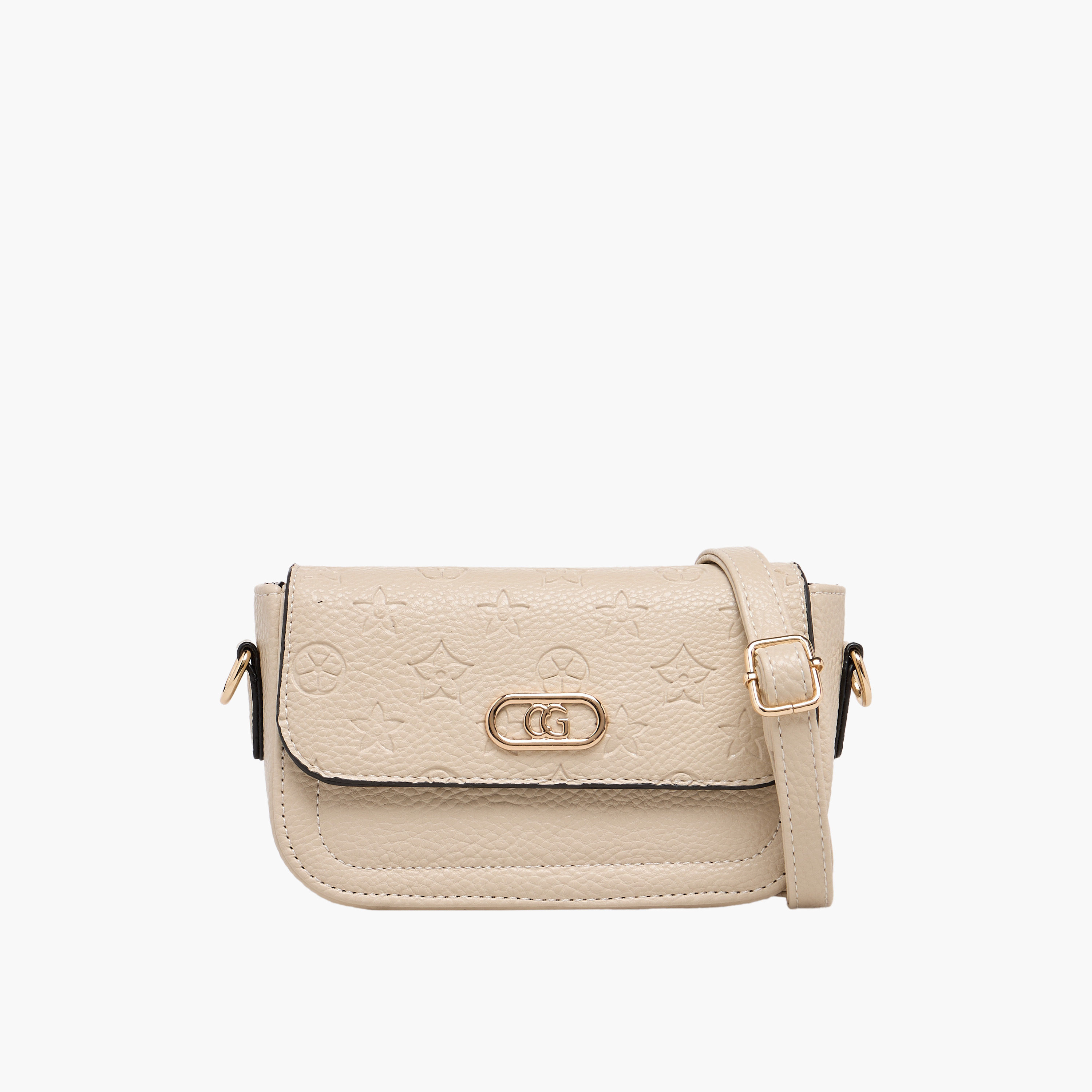 Adore Embossed Crossbody Bag with Zip Closure-women-bagsandwallets-handbags-image-1