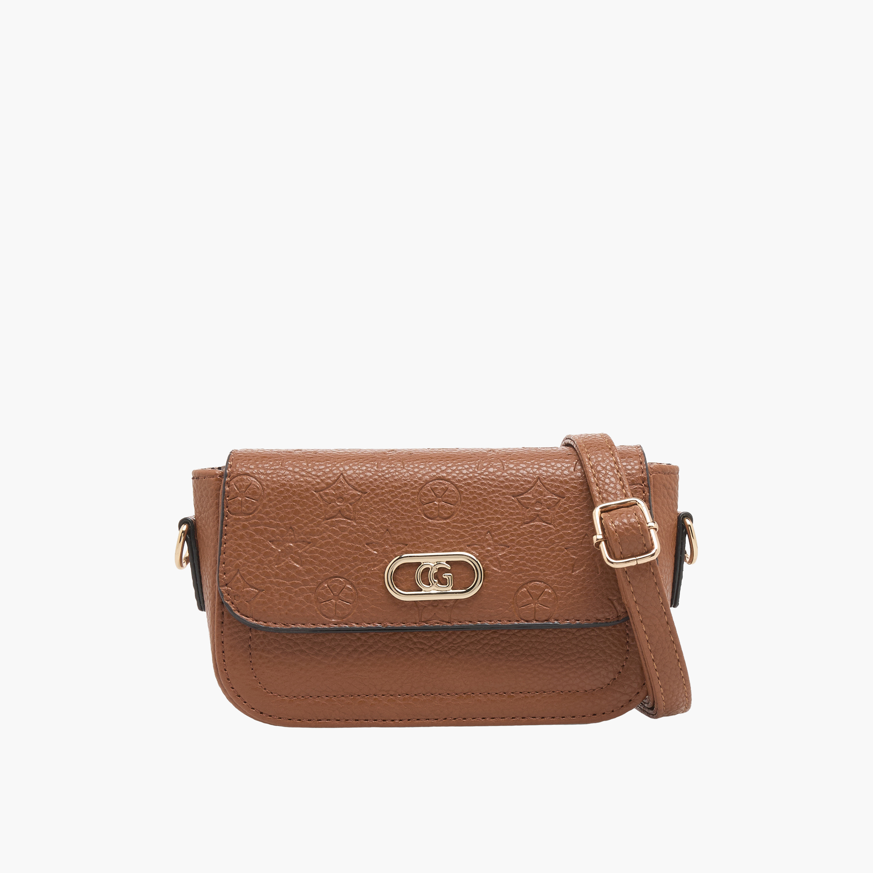 Adore Embossed Crossbody Bag with Zip Closure-women-bagsandwallets-handbags-image-1