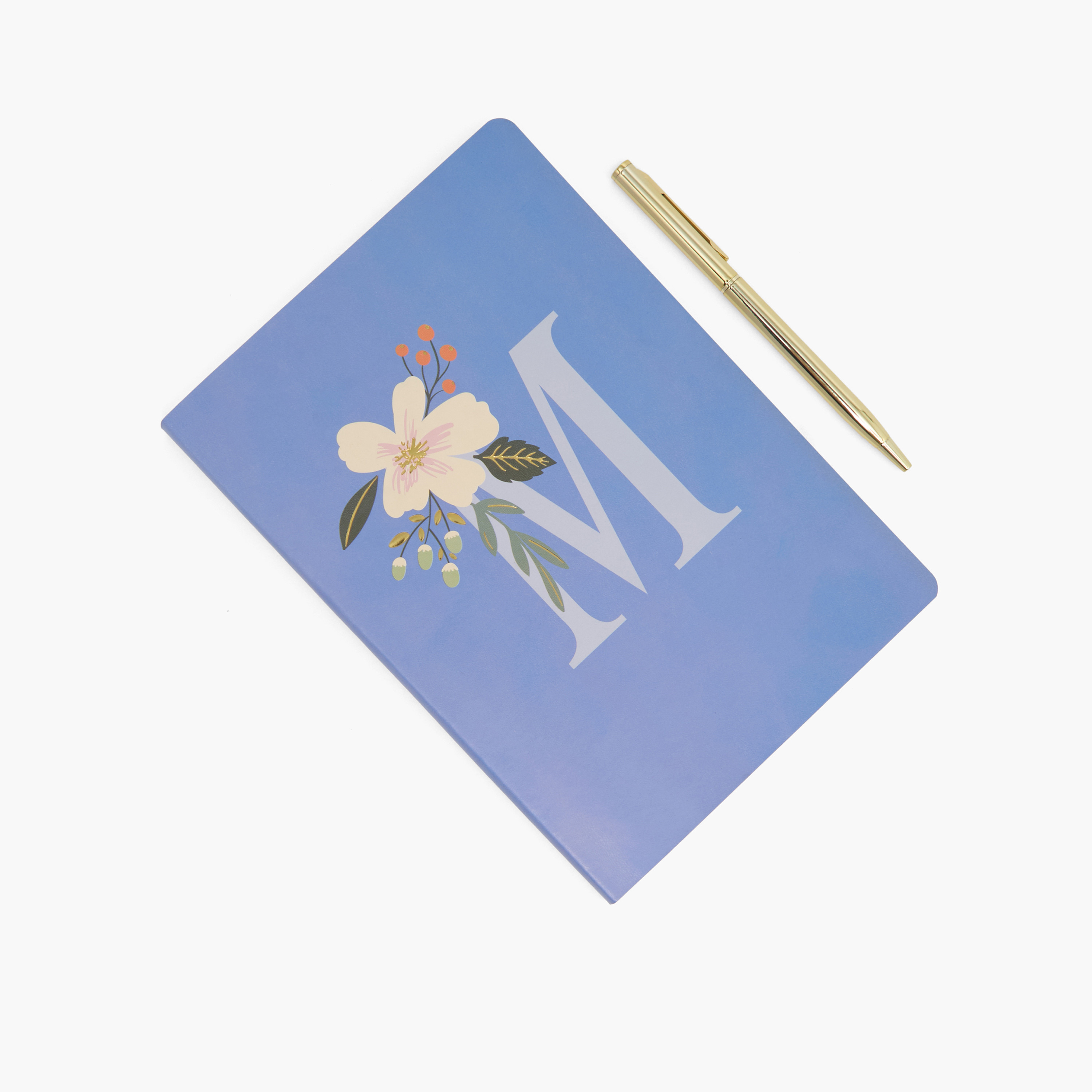 Floral Initial Print Soft Cover Notebook - 96 pages-school-stationery-notebooks-image-1