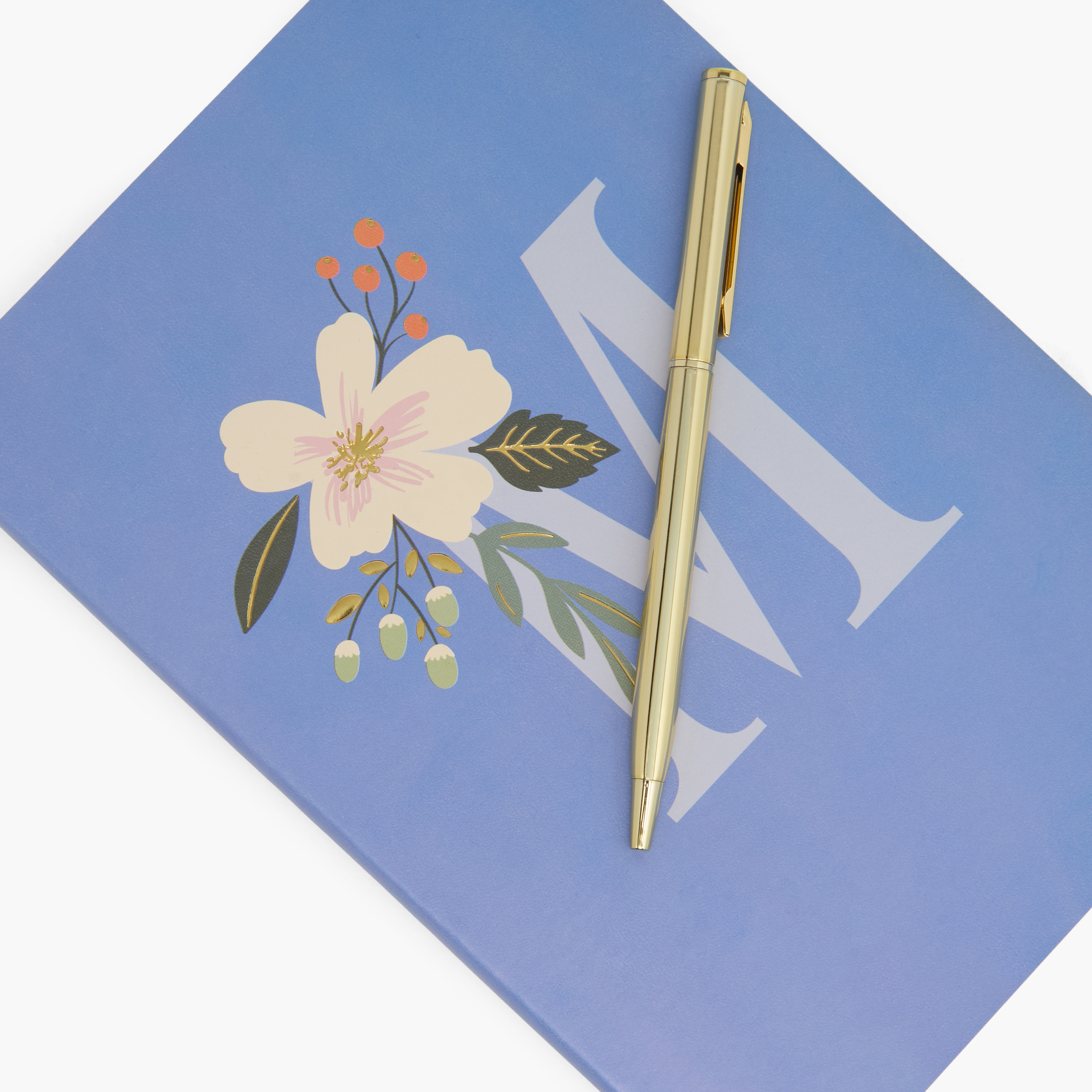 Floral Initial Print Soft Cover Notebook - 96 pages-school-stationery-notebooks-image-2