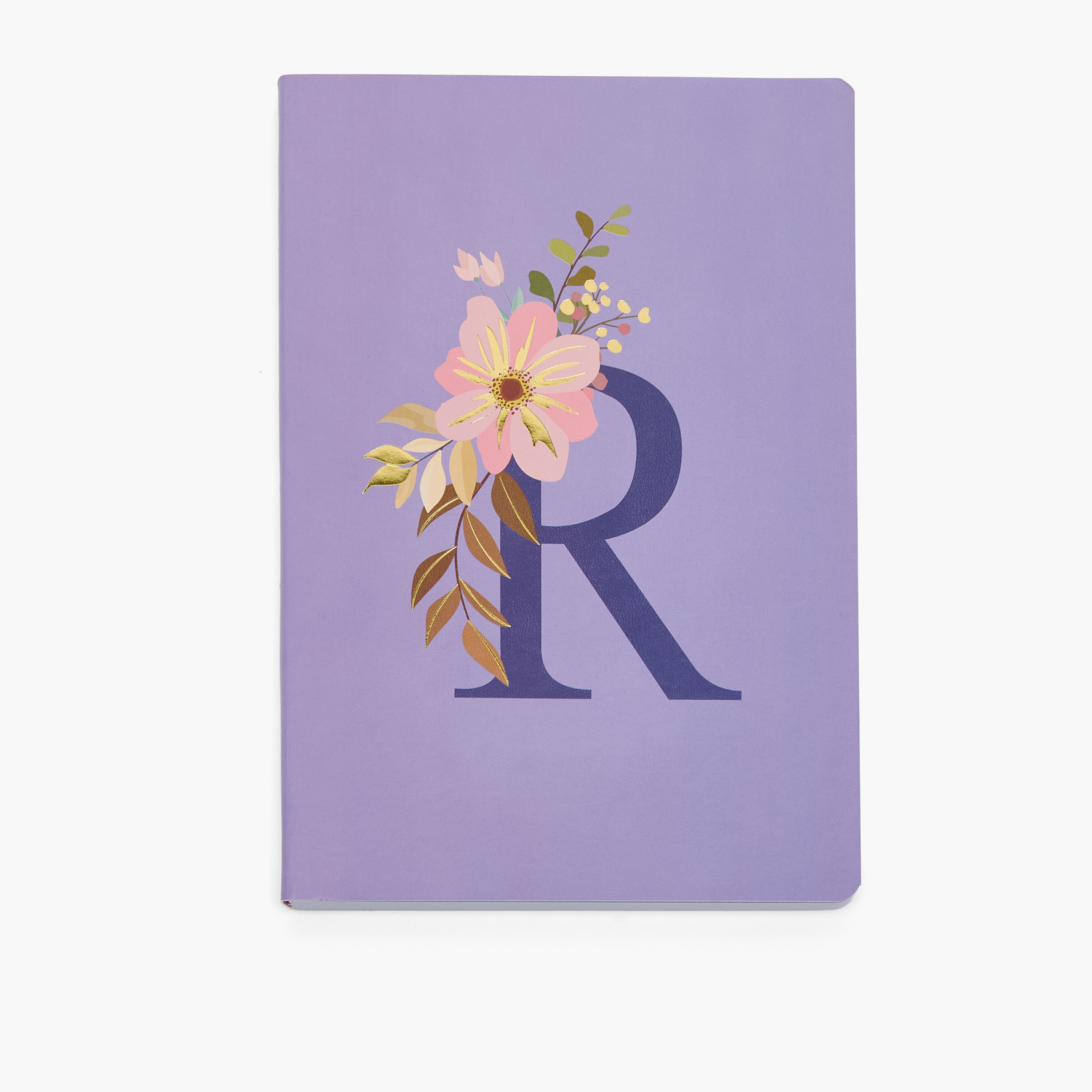 Floral Initial Print Soft Cover Notebook with 96 Pages-school-stationery-notebooks-image-2