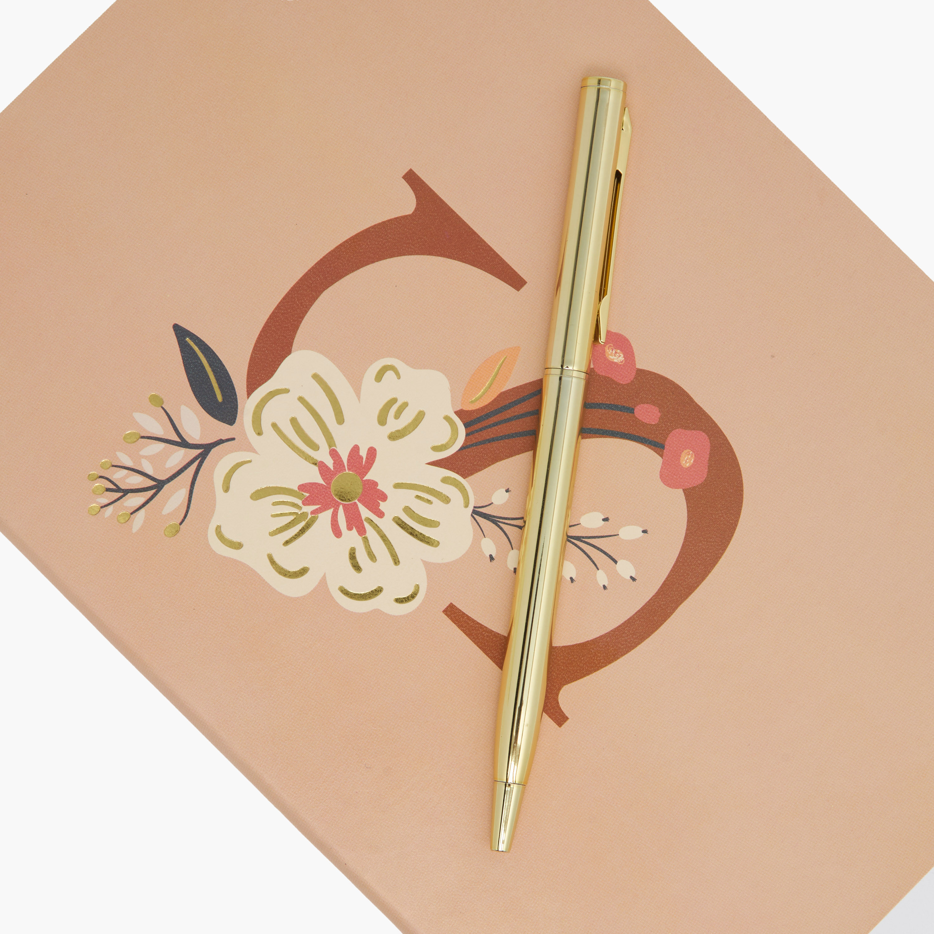 Floral Initial Print Soft Cover Notebook - 96 Pages-school-stationery-notebooks-image-4