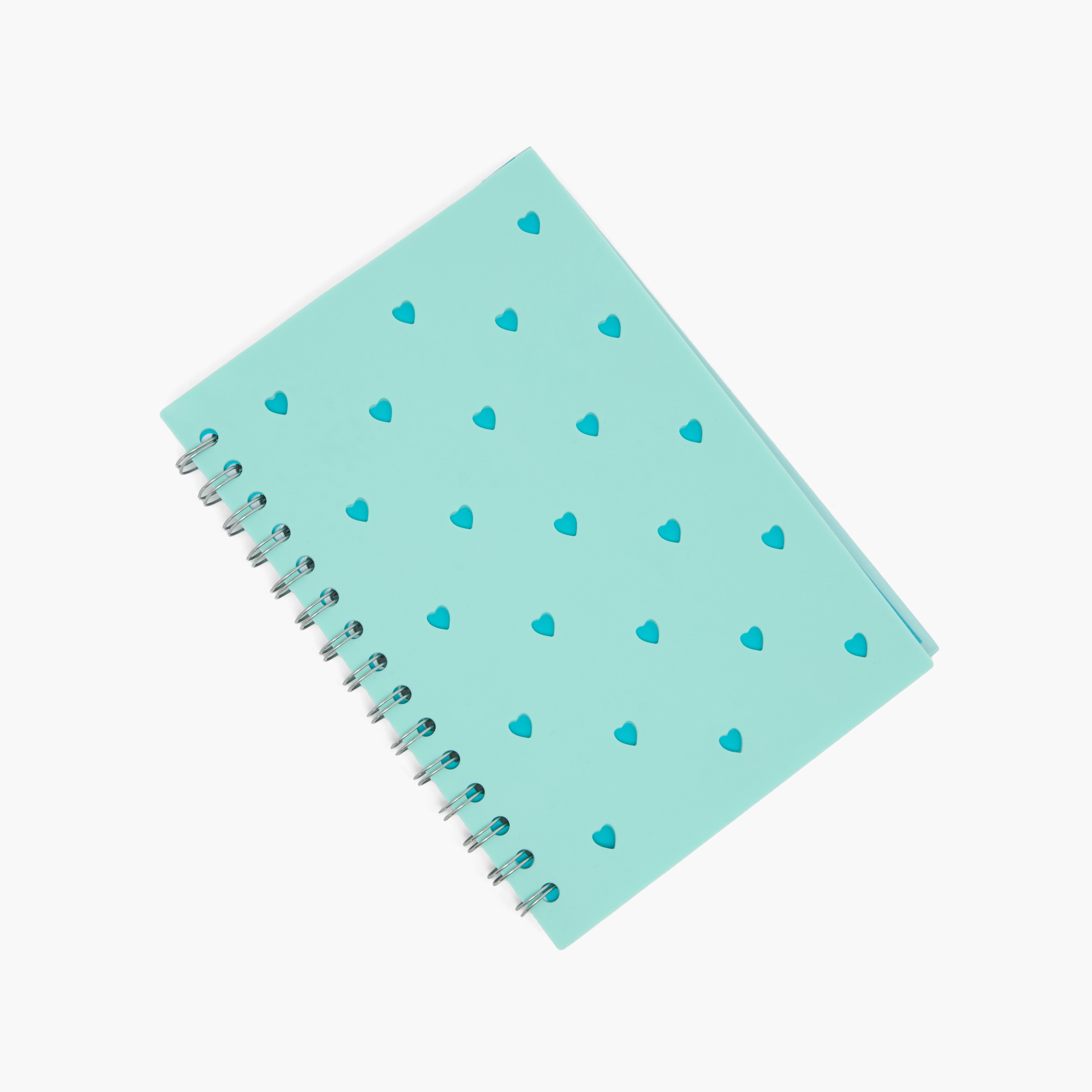 Heart Print Notebook with Spiral Binding and Charms-school-stationery-notebooks-image-3