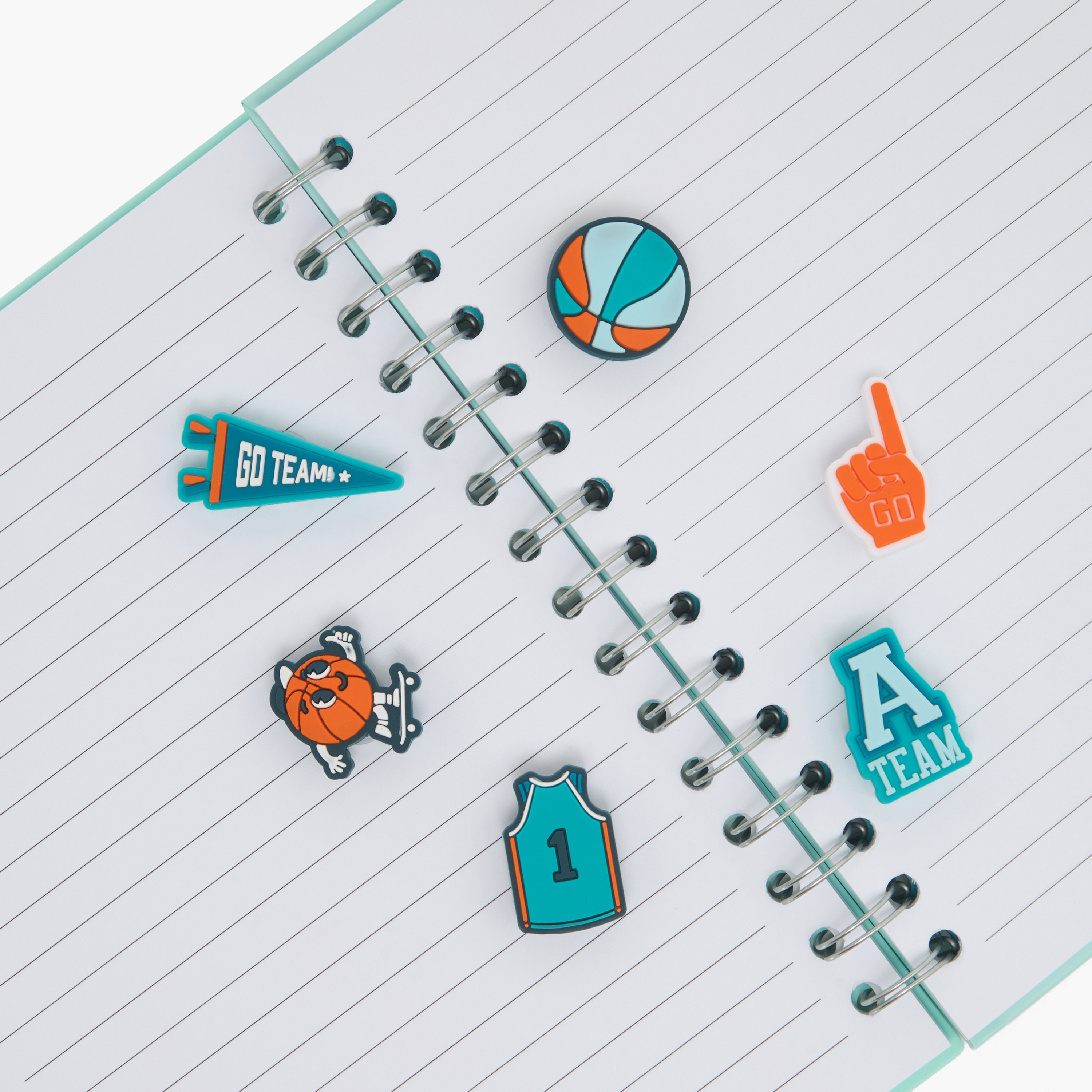 Heart Print Notebook with Spiral Binding and Charms-school-stationery-notebooks-image-5