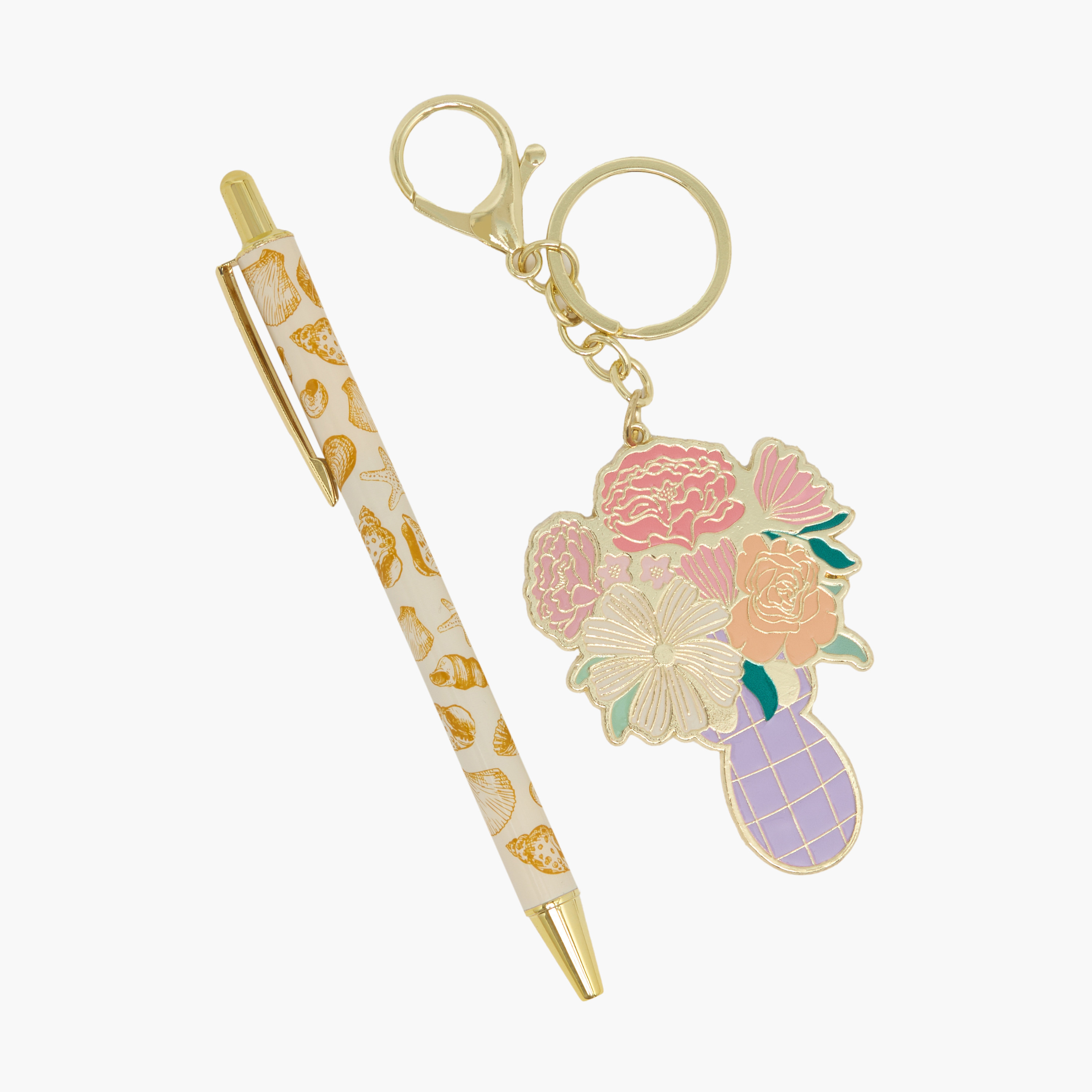 Set of 2 Floral Pen and Key Chain-school-stationery-pensandpencils-image-2