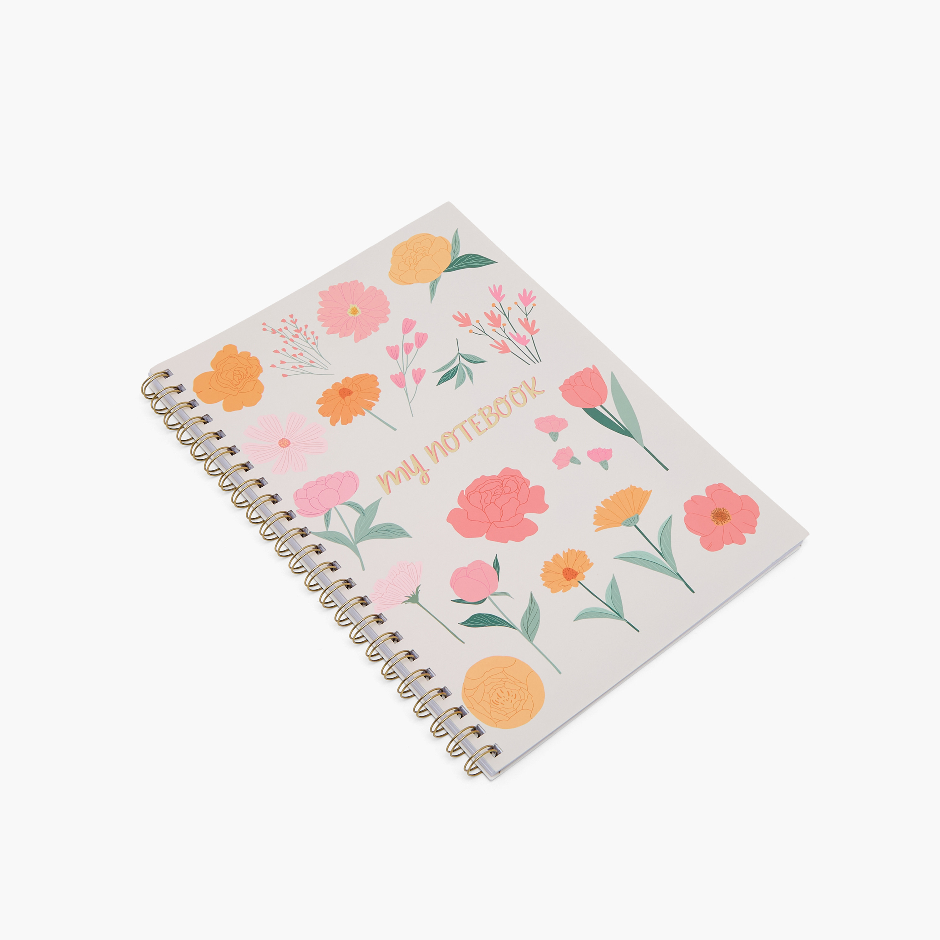Floral Print Notebook with Spiral Binding-school-stationery-notebooks-image-2