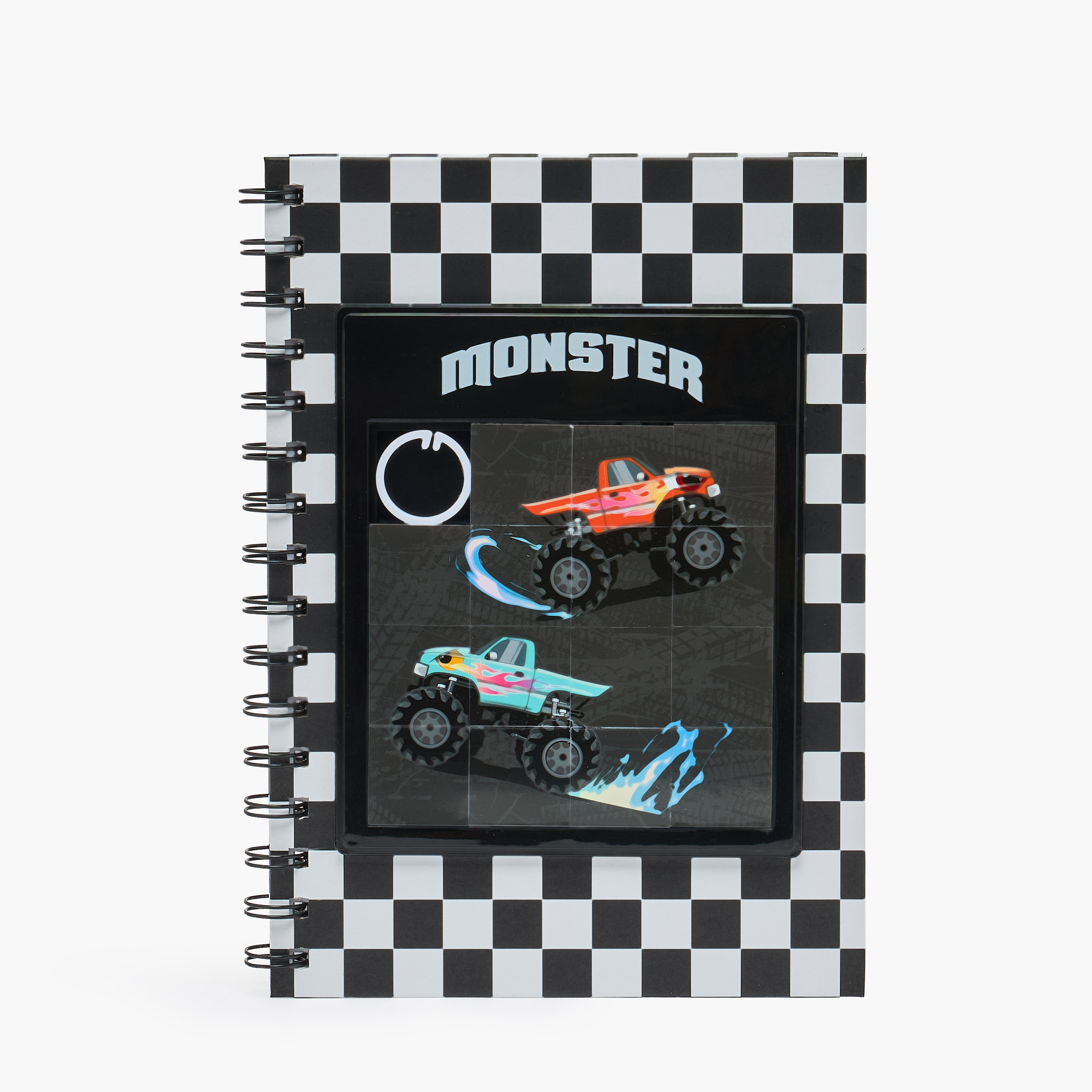 Monster Truck Print Notebook with Spiral Binding - 60 Pages-school-stationery-notebooks-image-1
